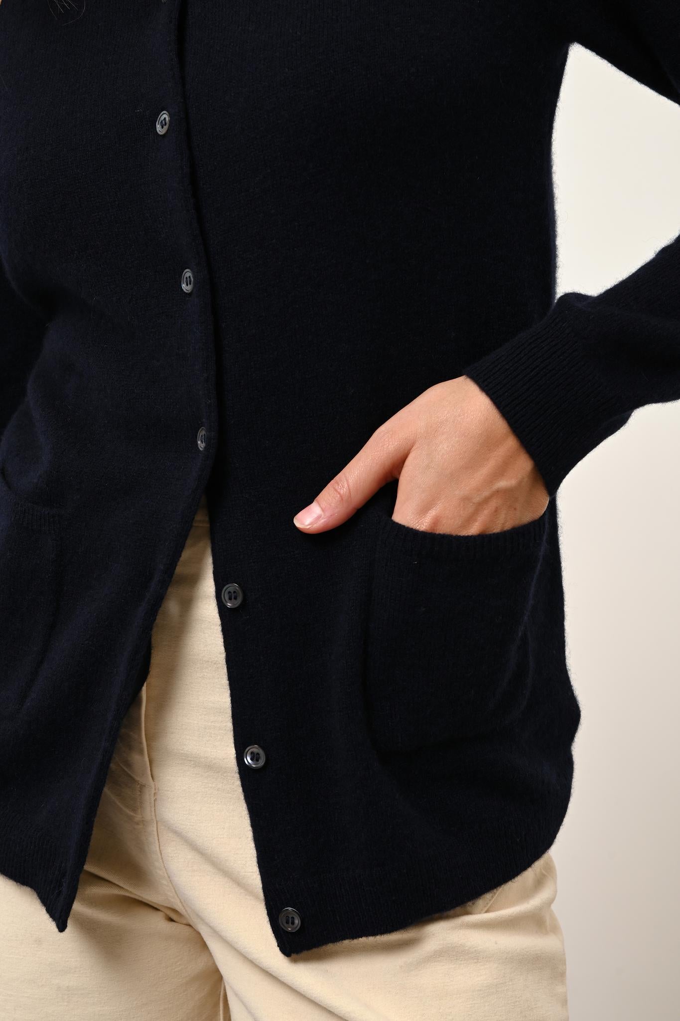 KATHARINE cardigan col rond navy