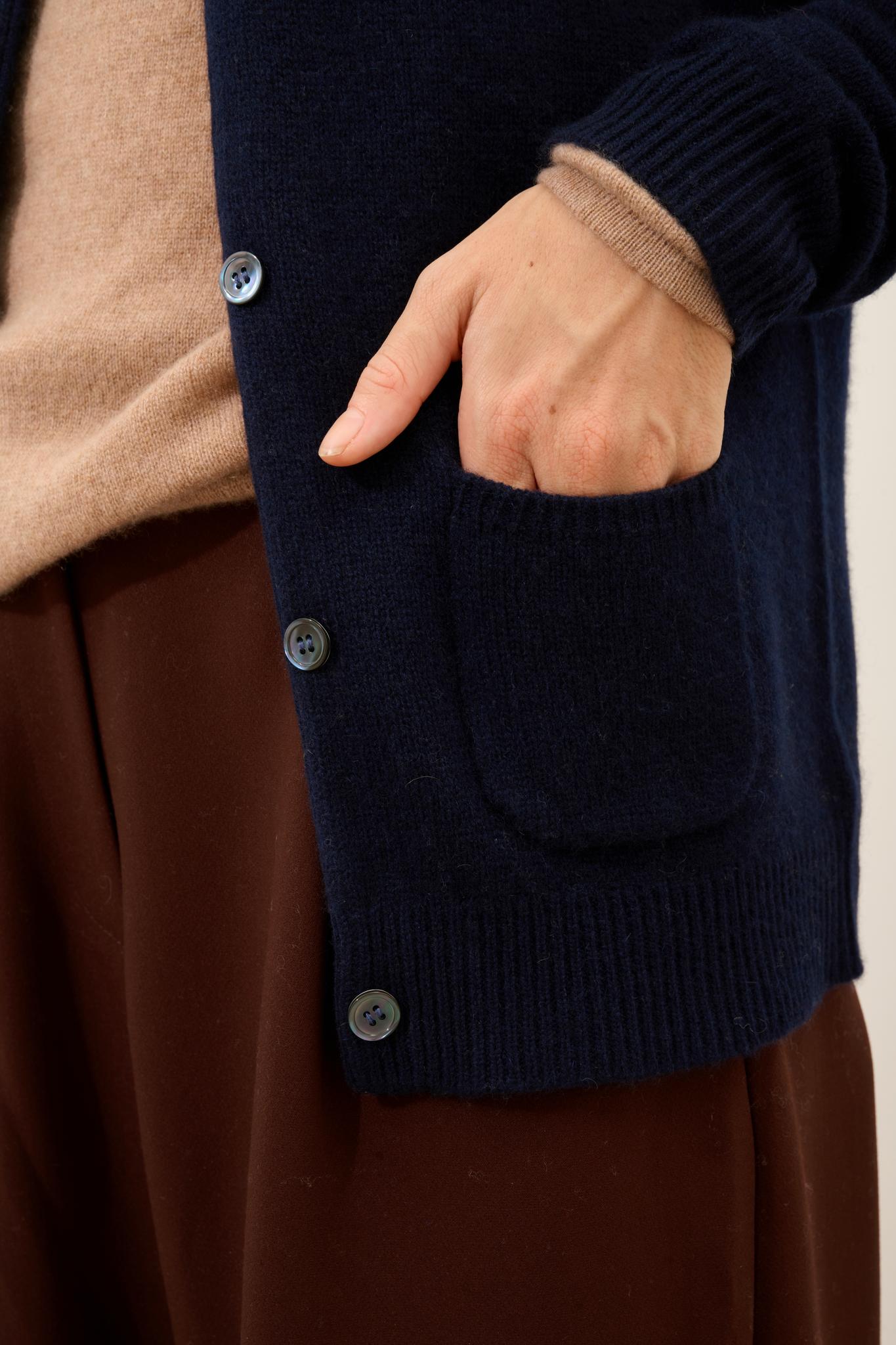 KATHARINE cardigan col rond navy