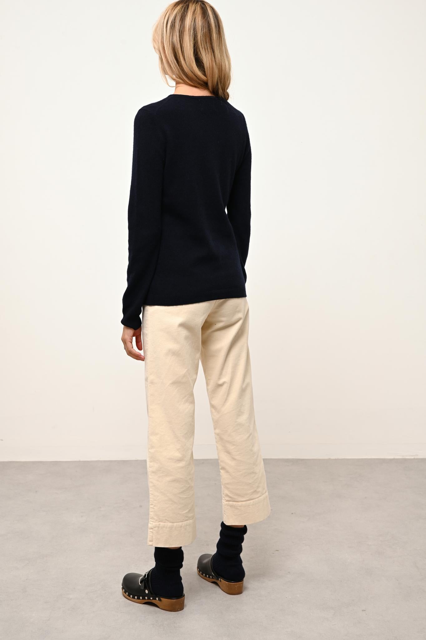 KATHARINE cardigan col rond navy