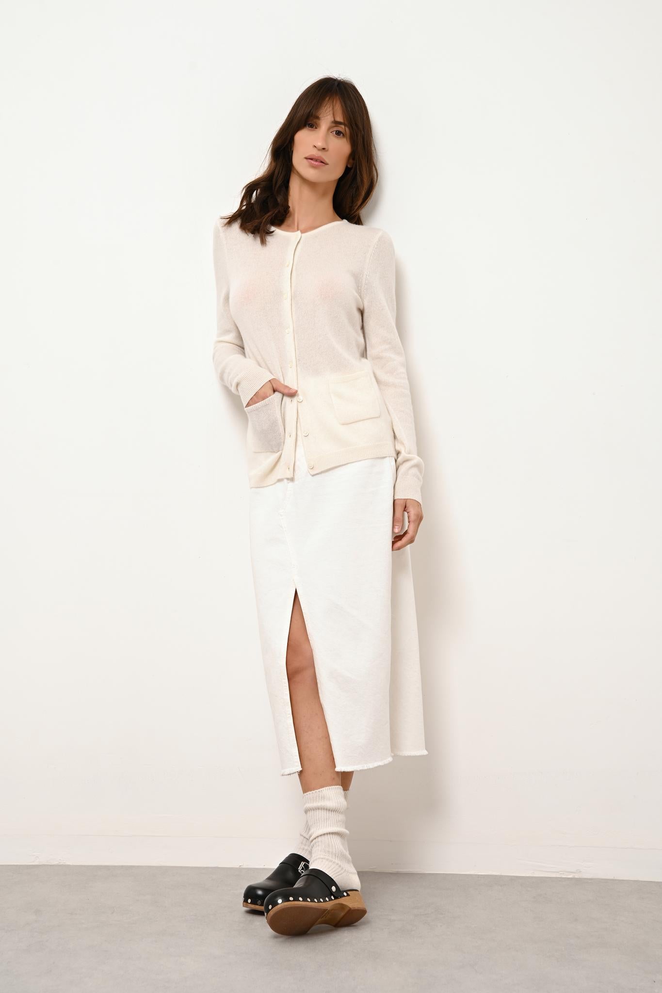 KATHARINE cardigan col rond neige