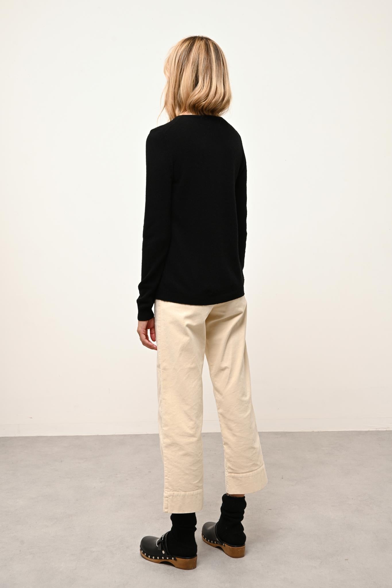 KATHARINE cardigan col rond noir