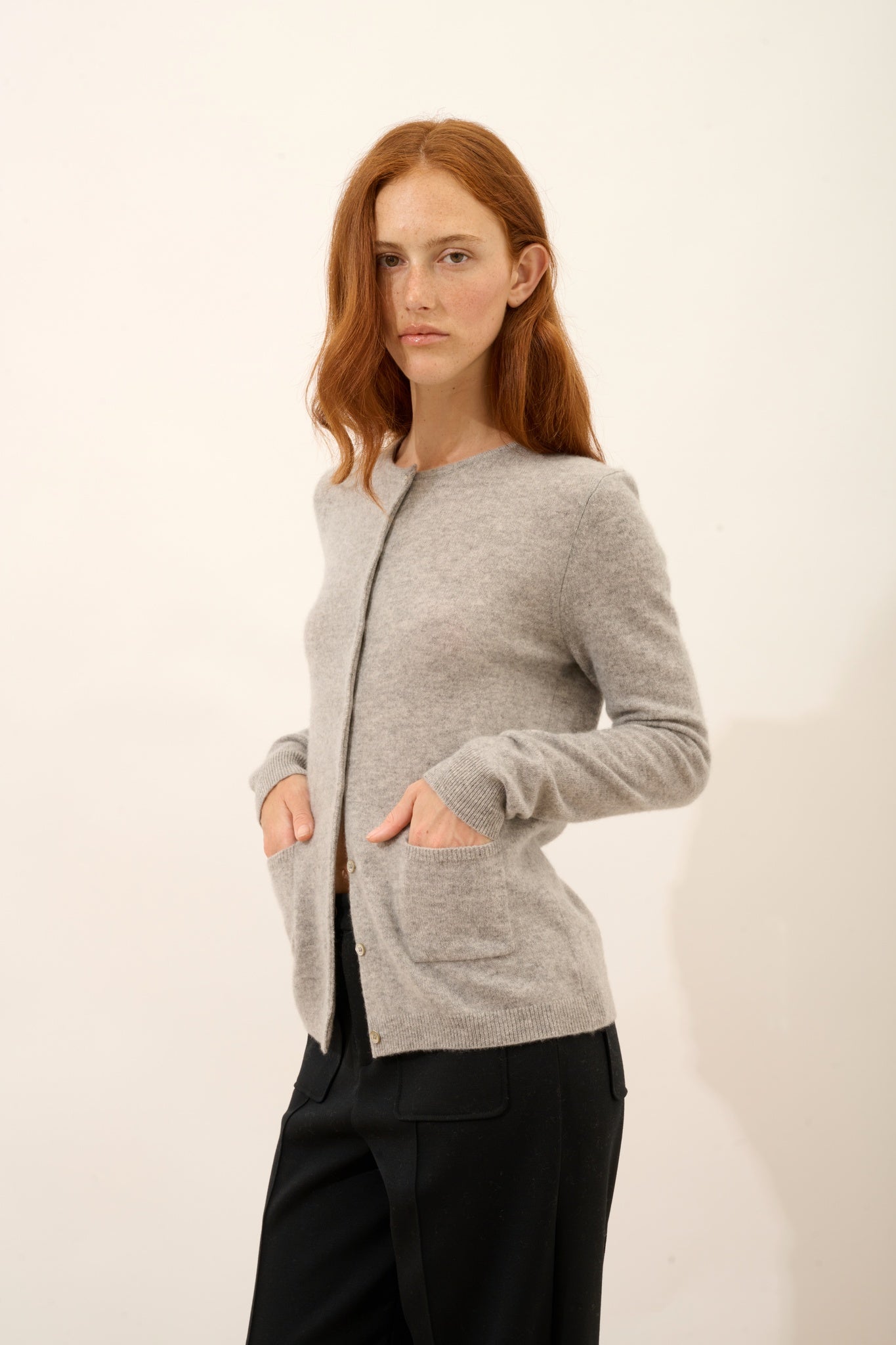 KATHARINE cardigan nuage chiné round neck