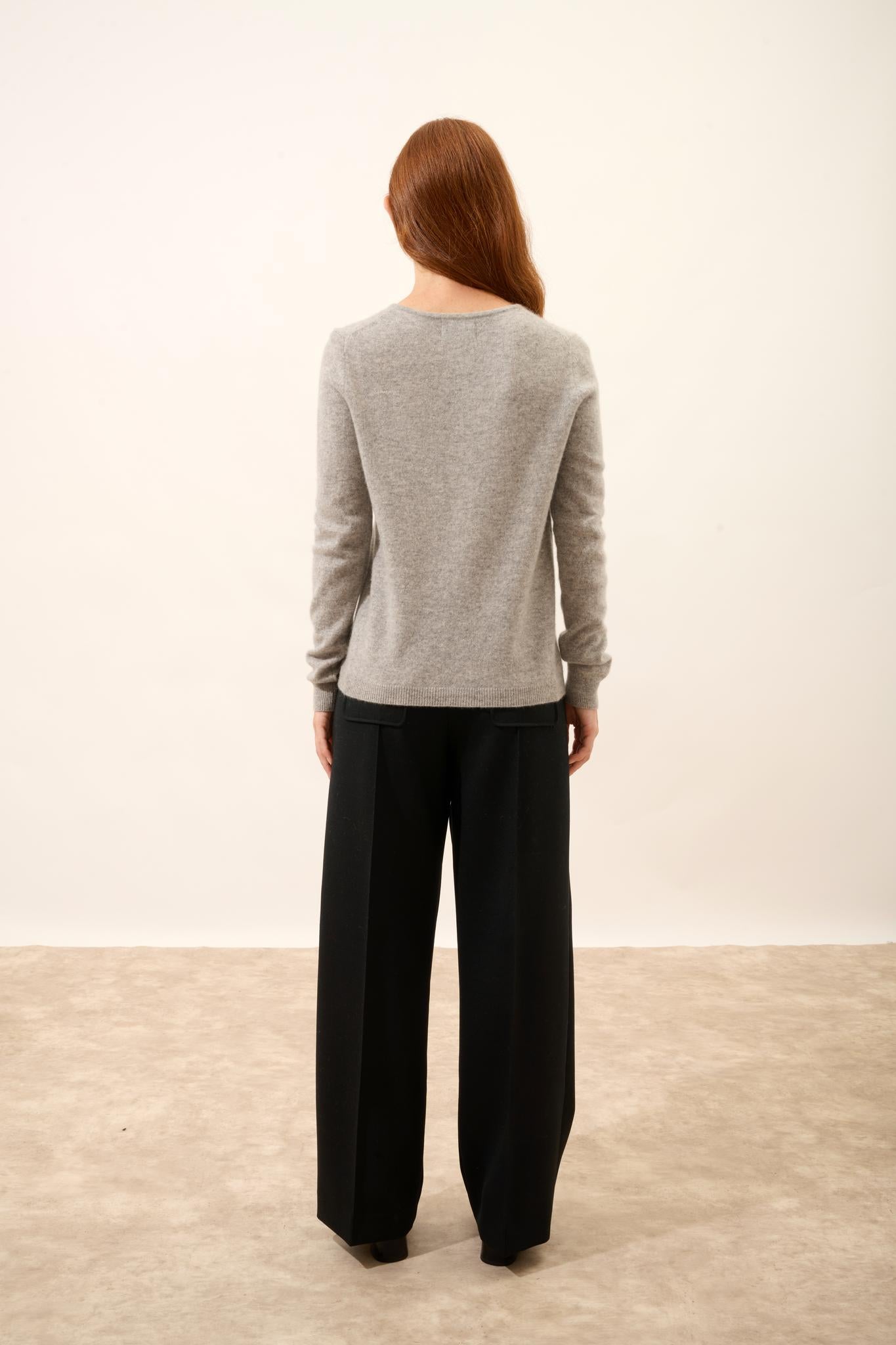 KATHARINE cardigan col rond nuage chiné