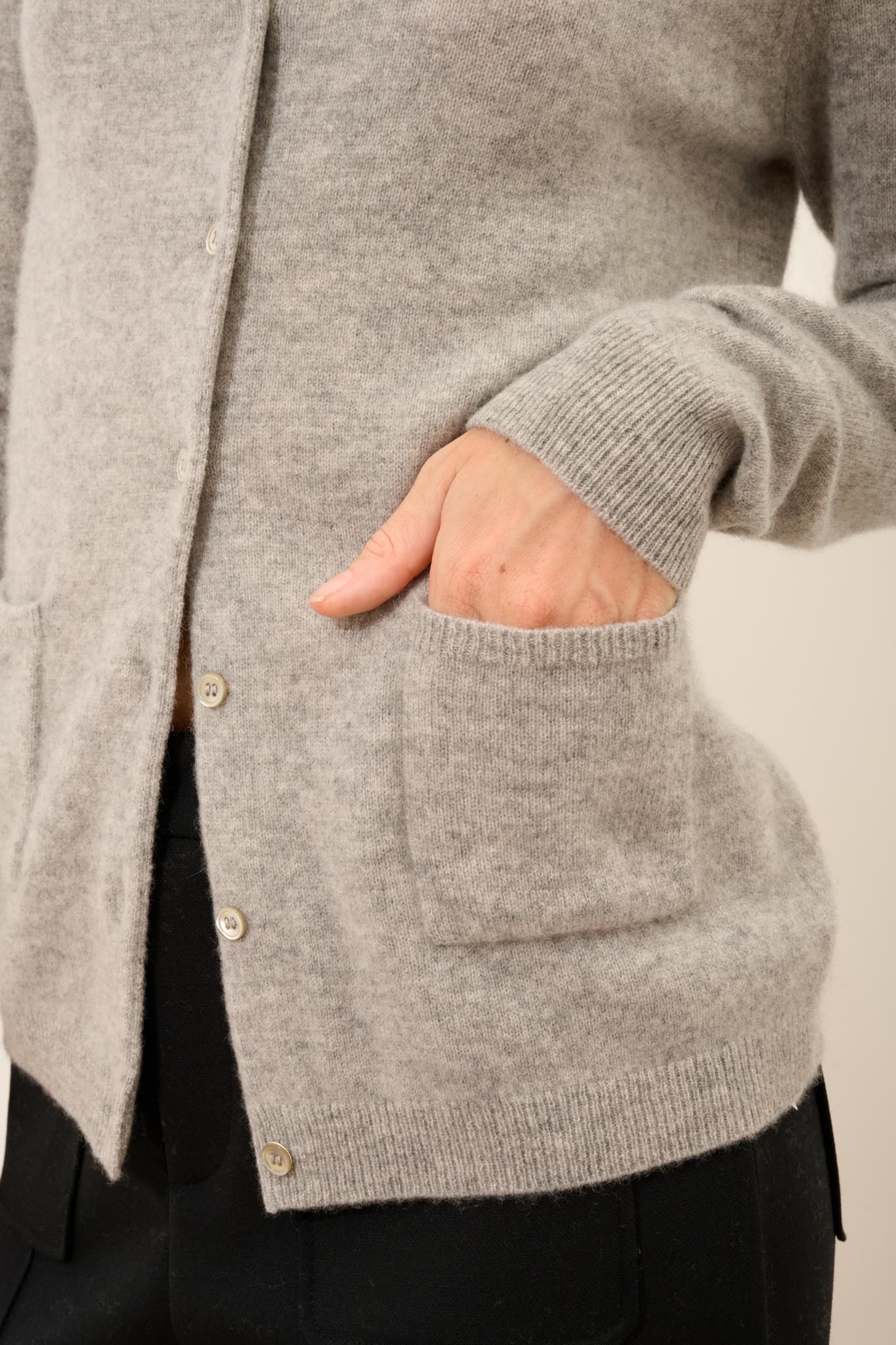 KATHARINE cardigan col rond nuage chiné