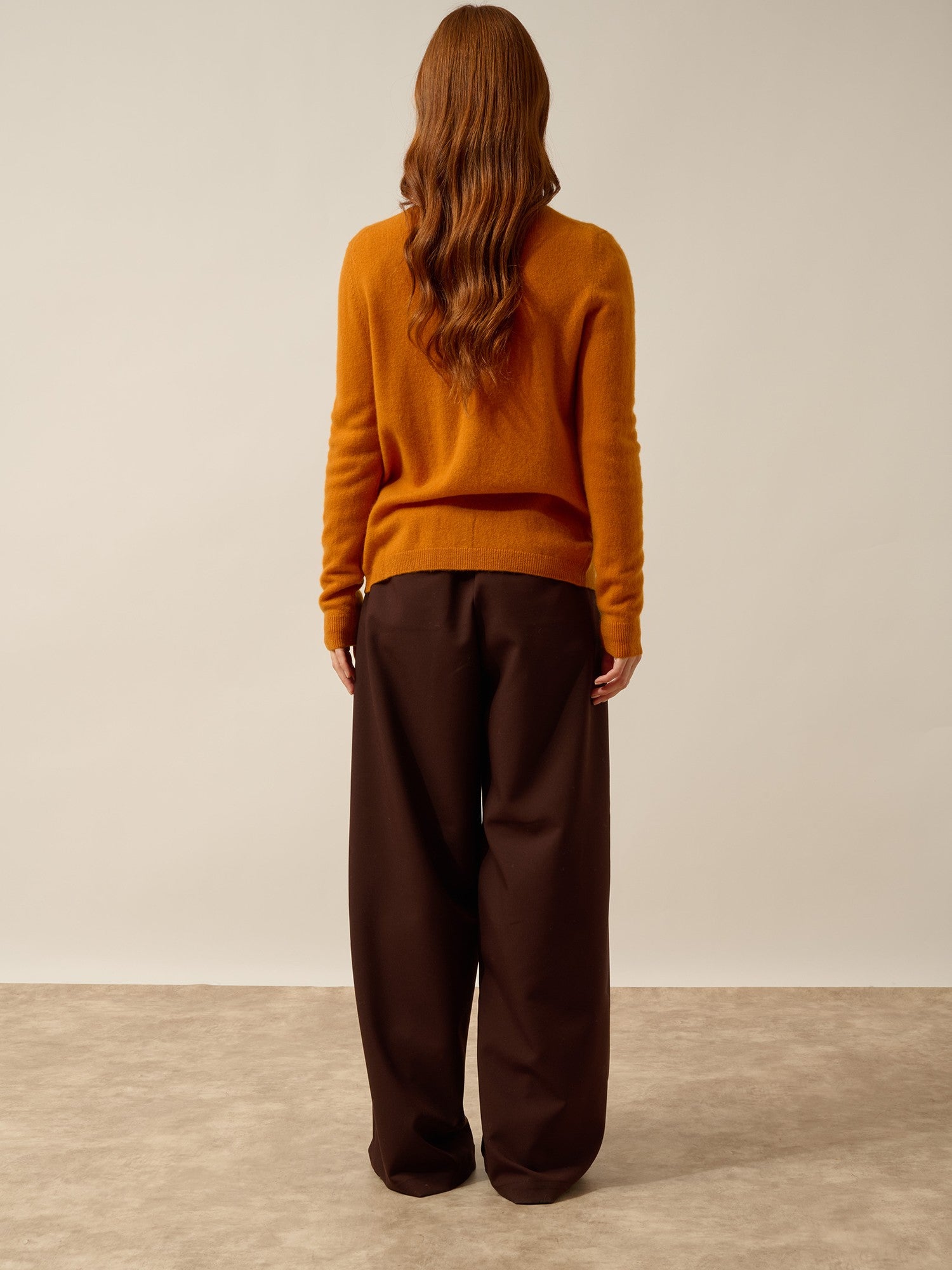 katharine round neck cardigan in ochre