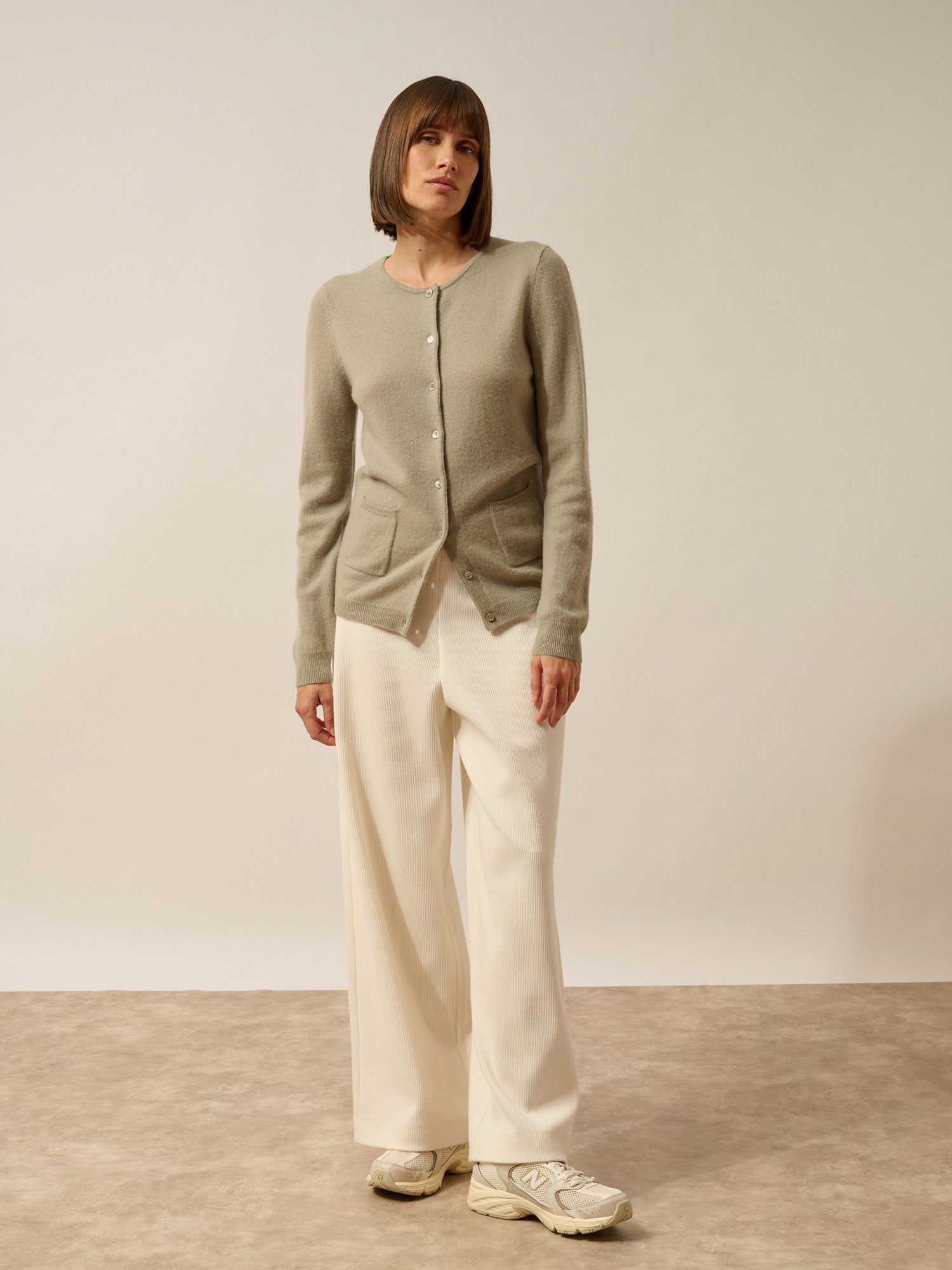 katharine cardigan col rond olive