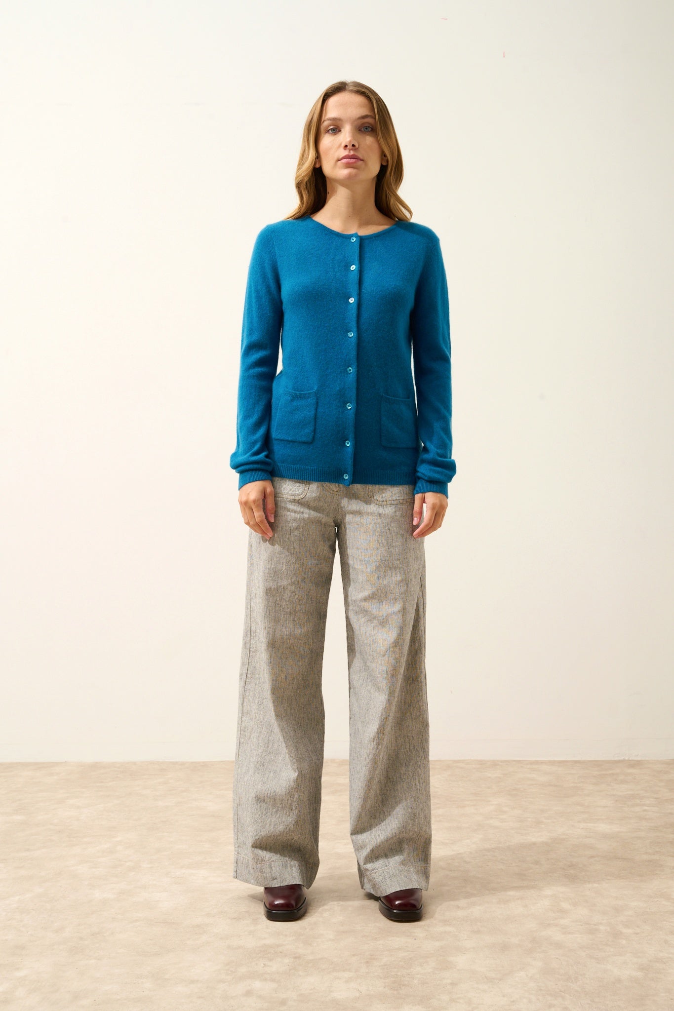 KATHARINE cardigan col rond paon