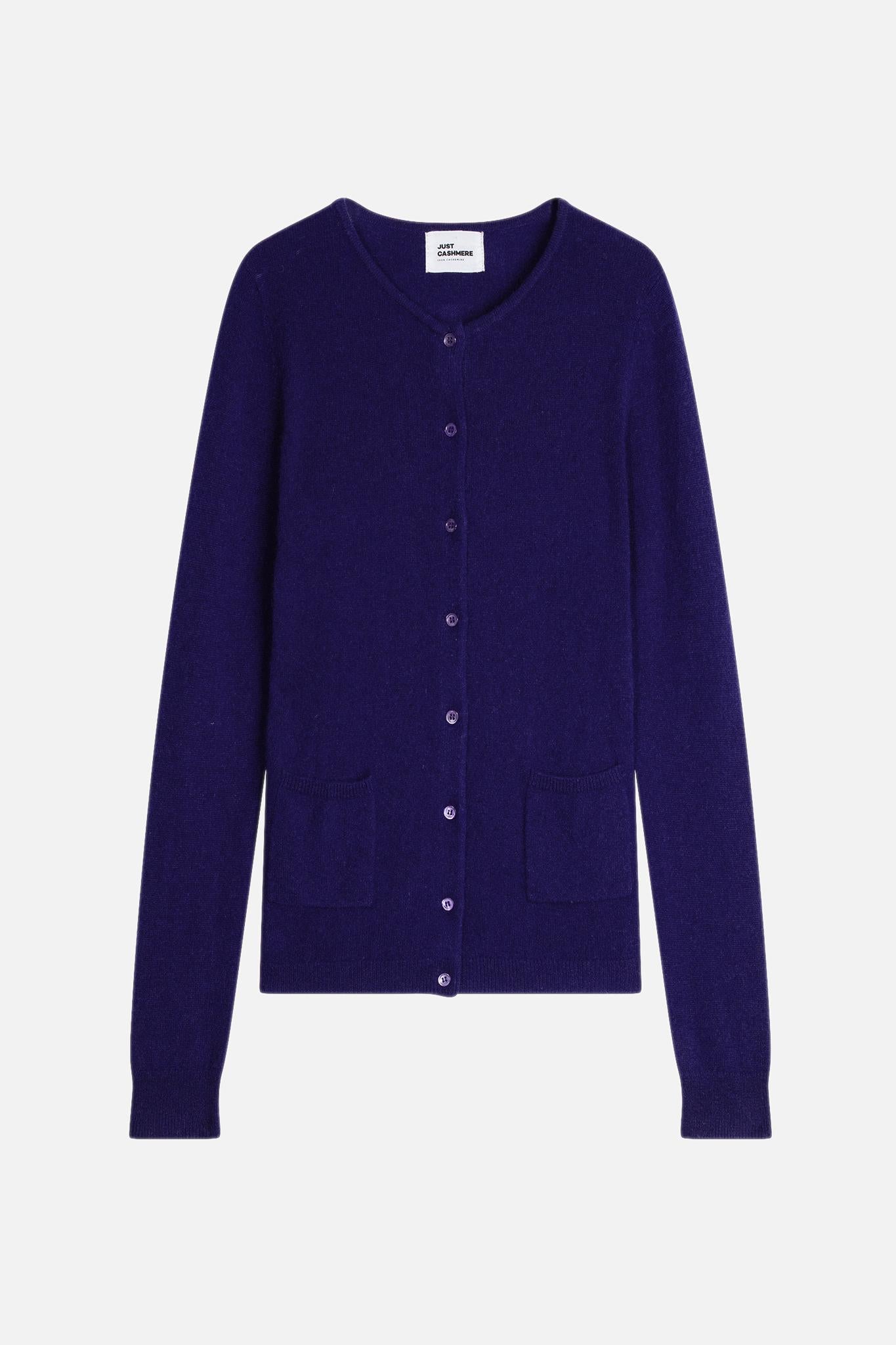 KATHARINE cardigan col rond purple
