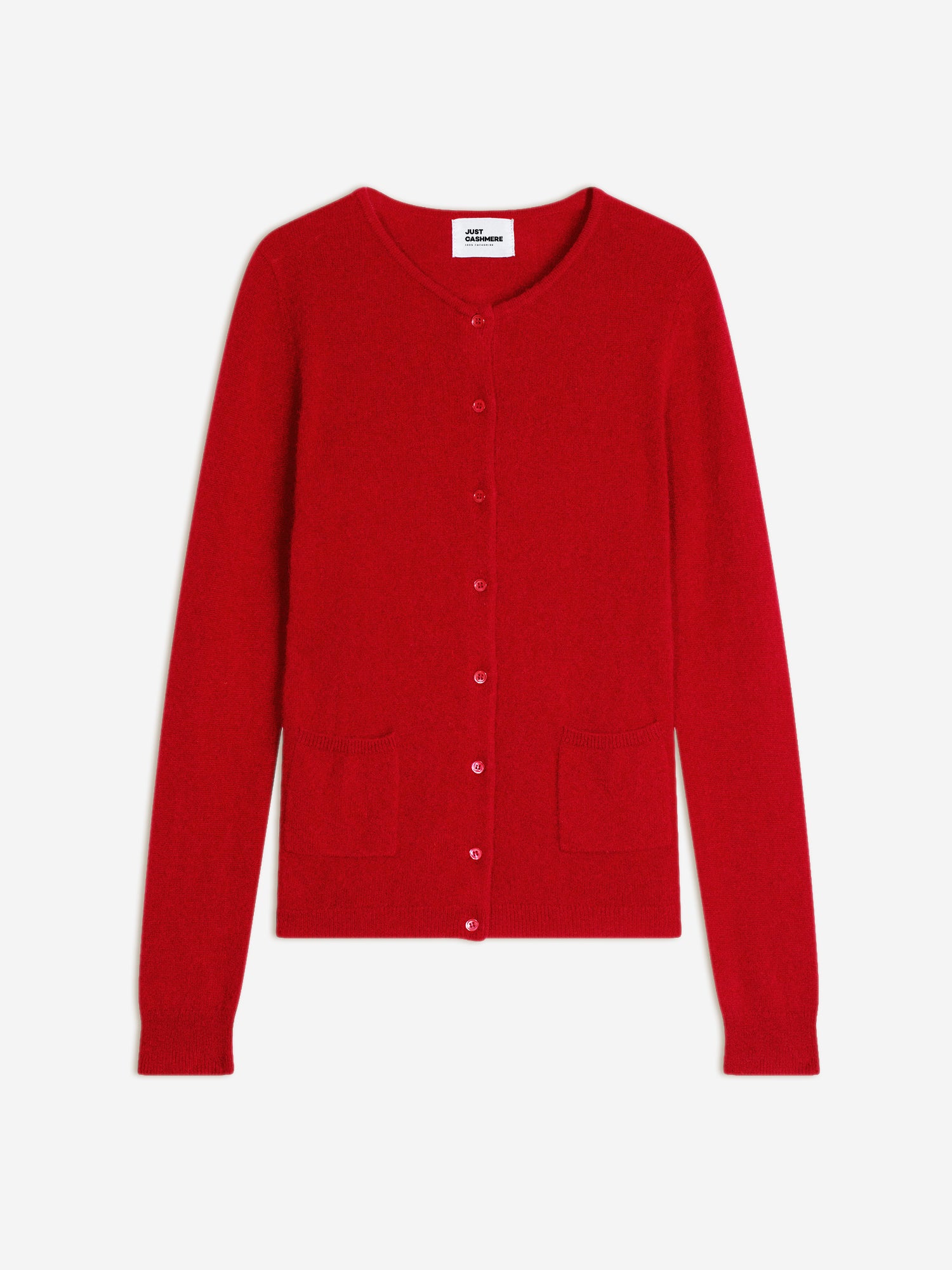 KATHARINE red round-neck cardigan