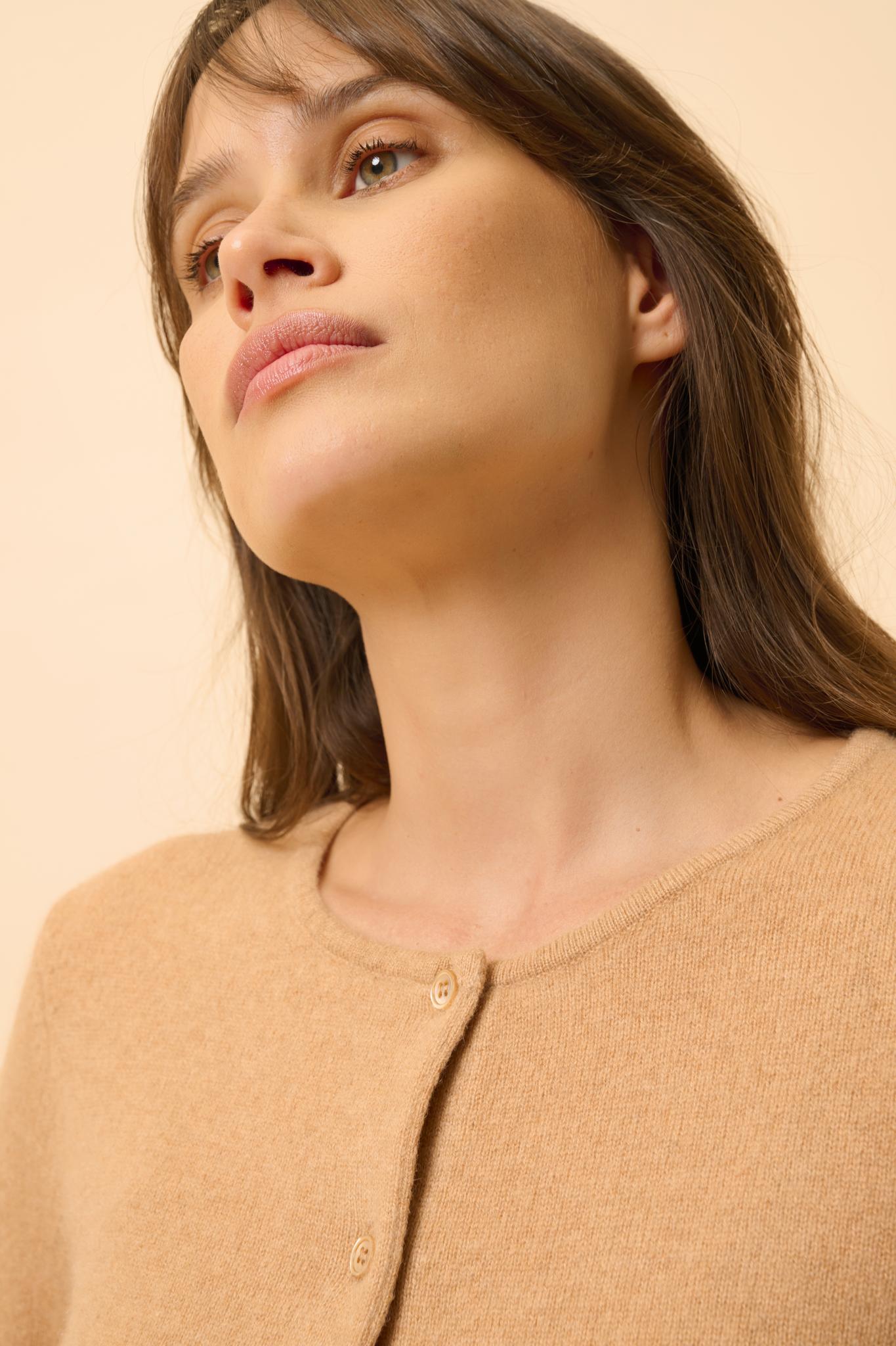 KATHARINE cardigan col rond sahara