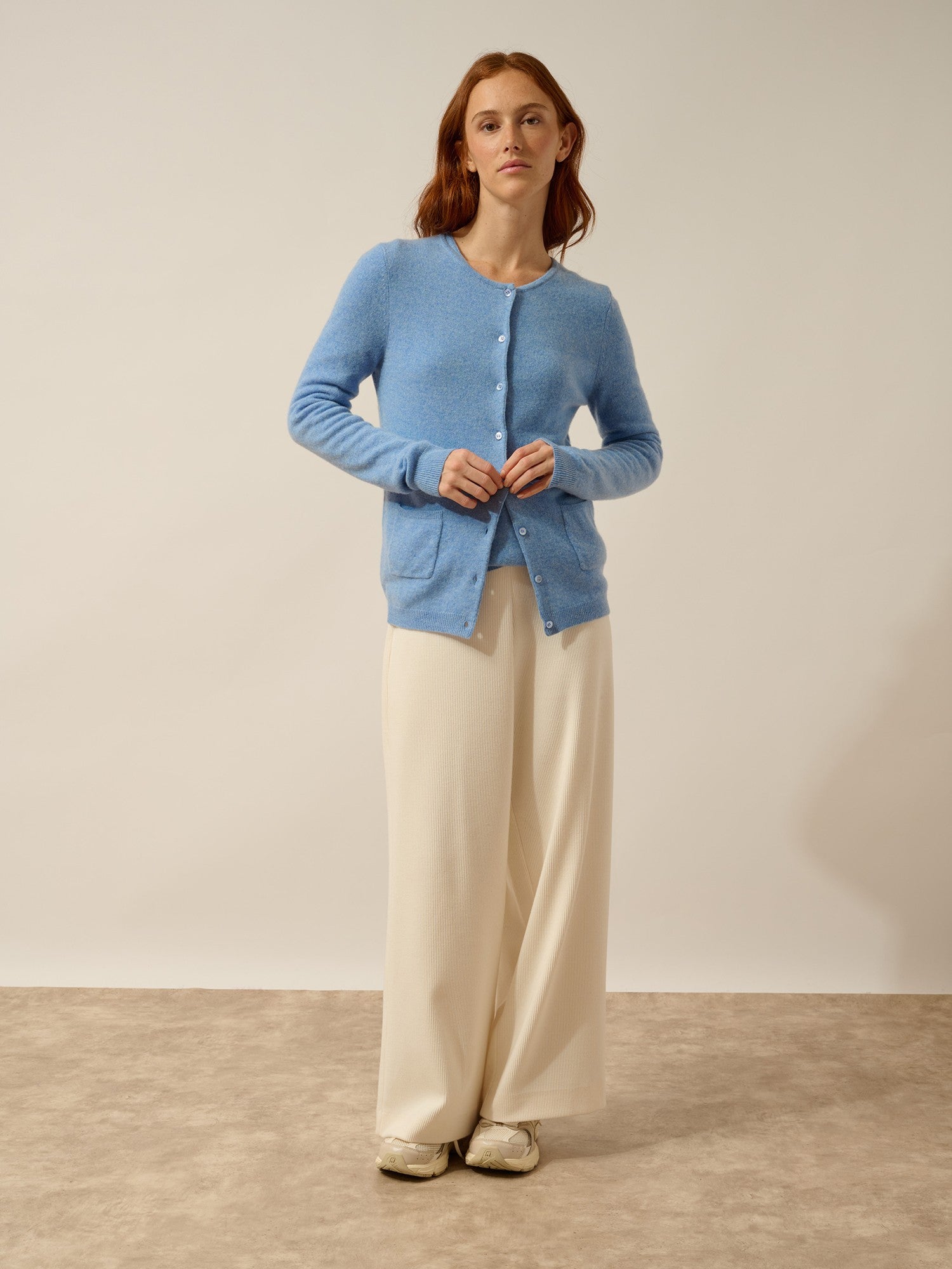 katharine round neck cardigan sky