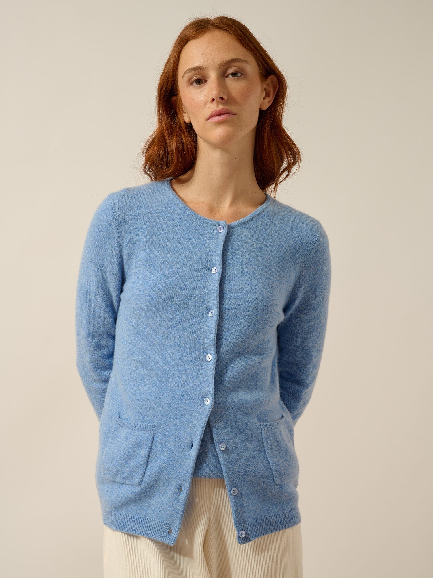 katharine cardigan col rond sky