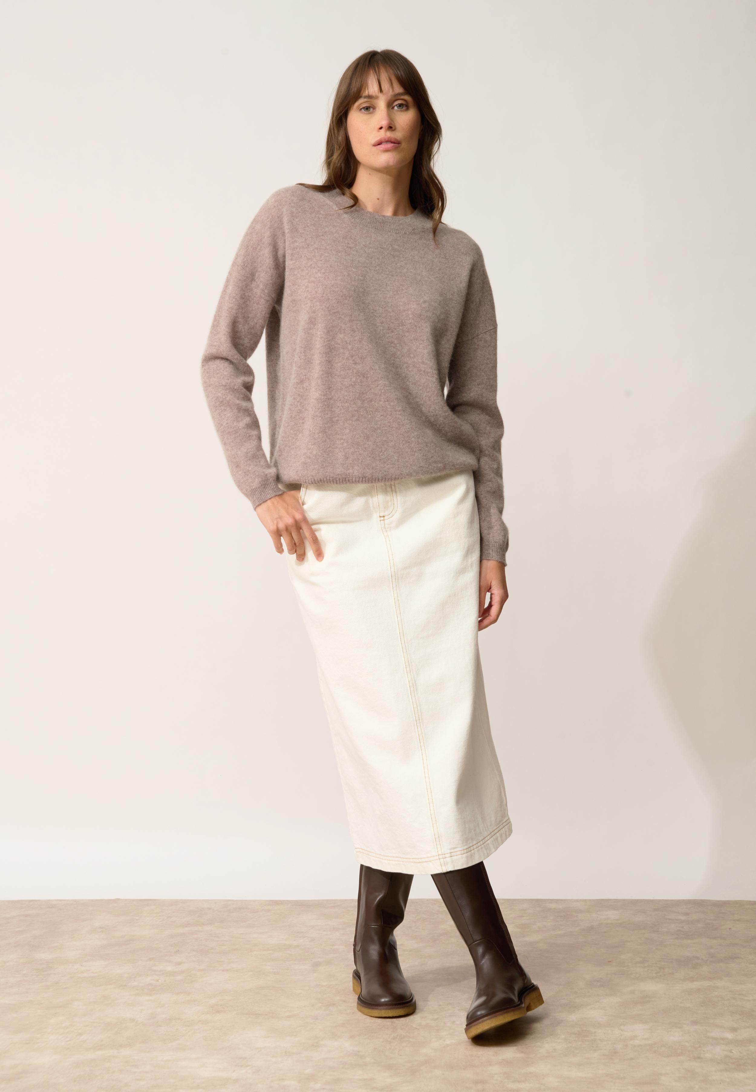 KAYLA pull col rond caribou chiné