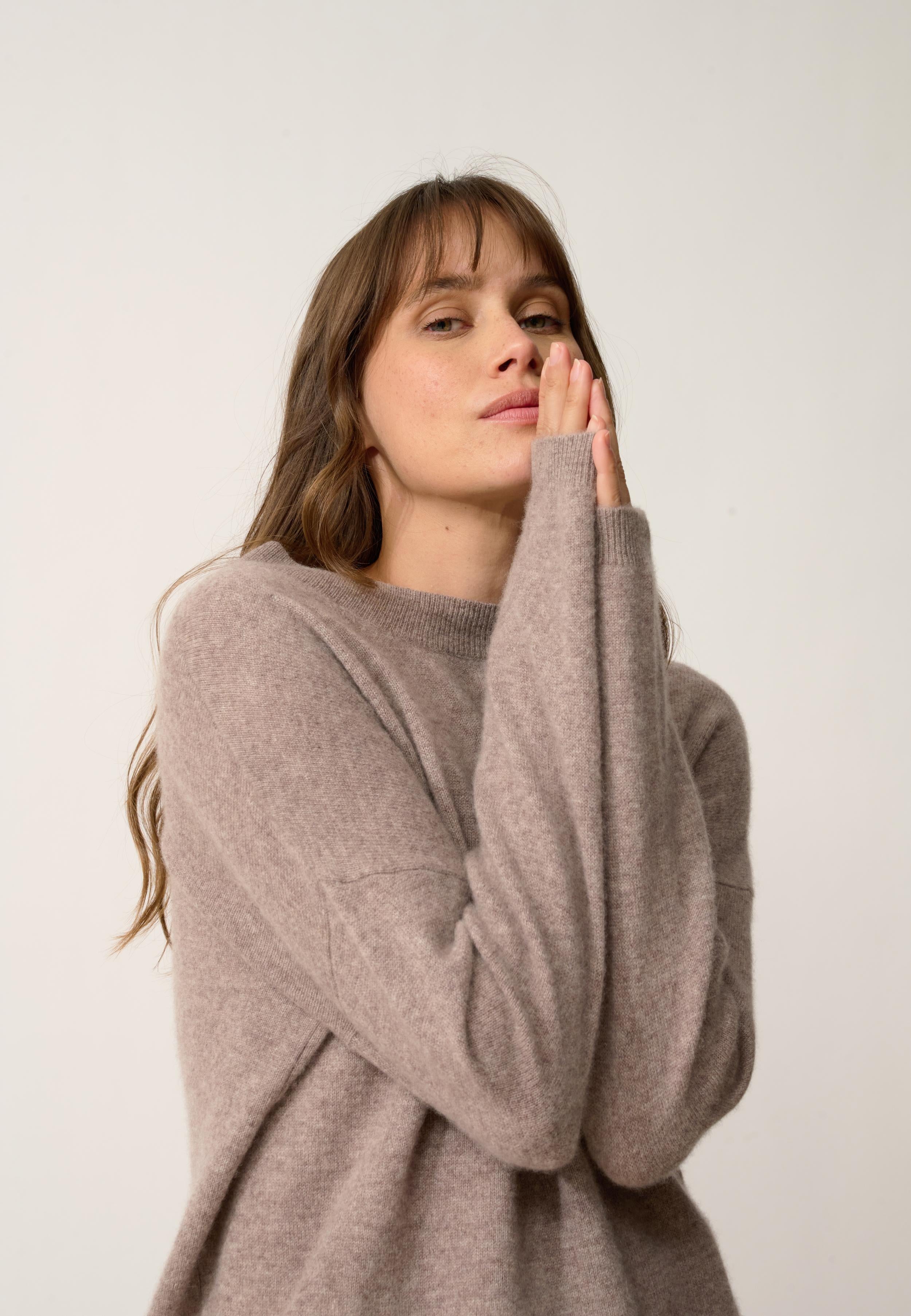 KAYLA pull col rond caribou chiné