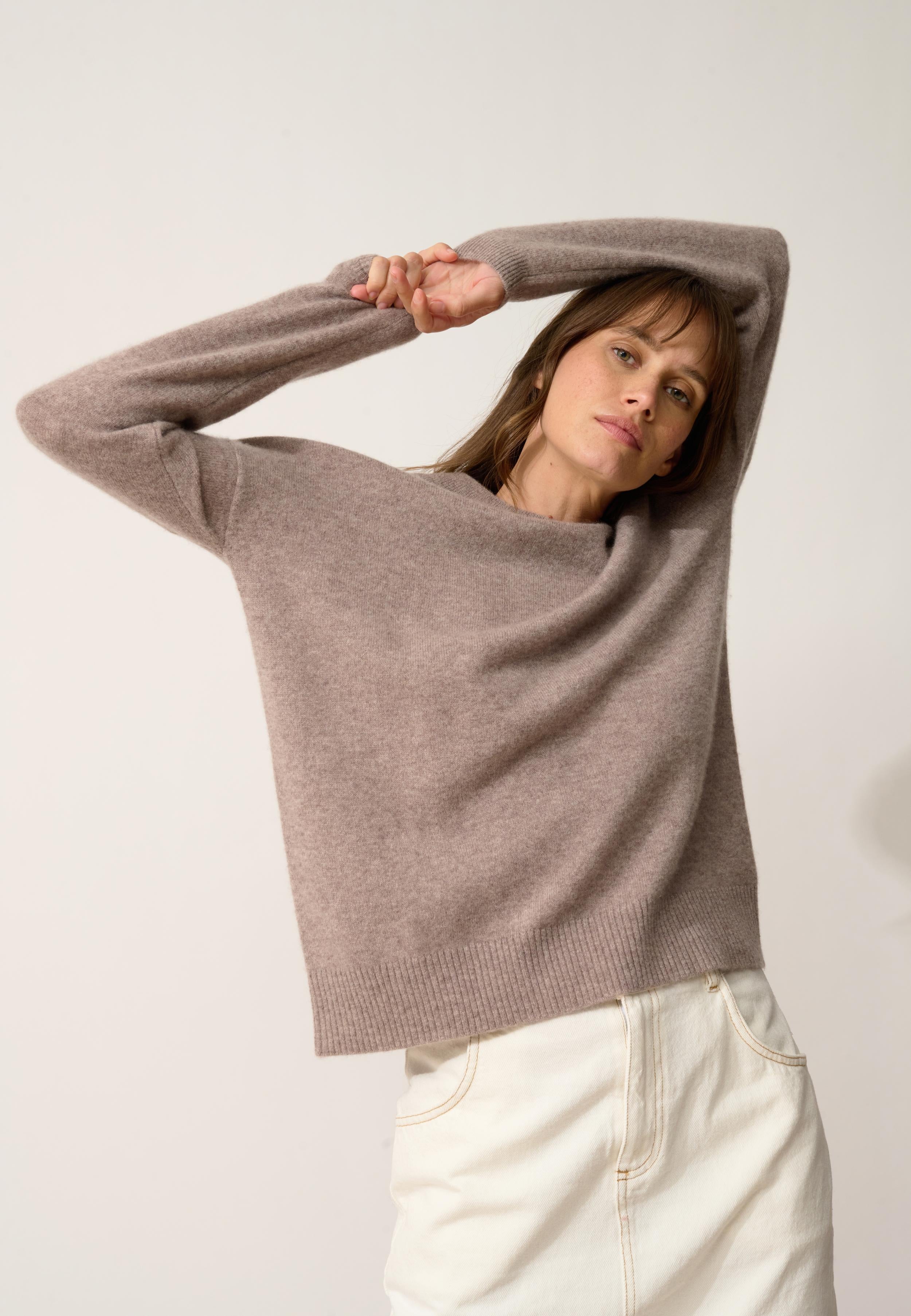 KAYLA pull col rond caribou chiné
