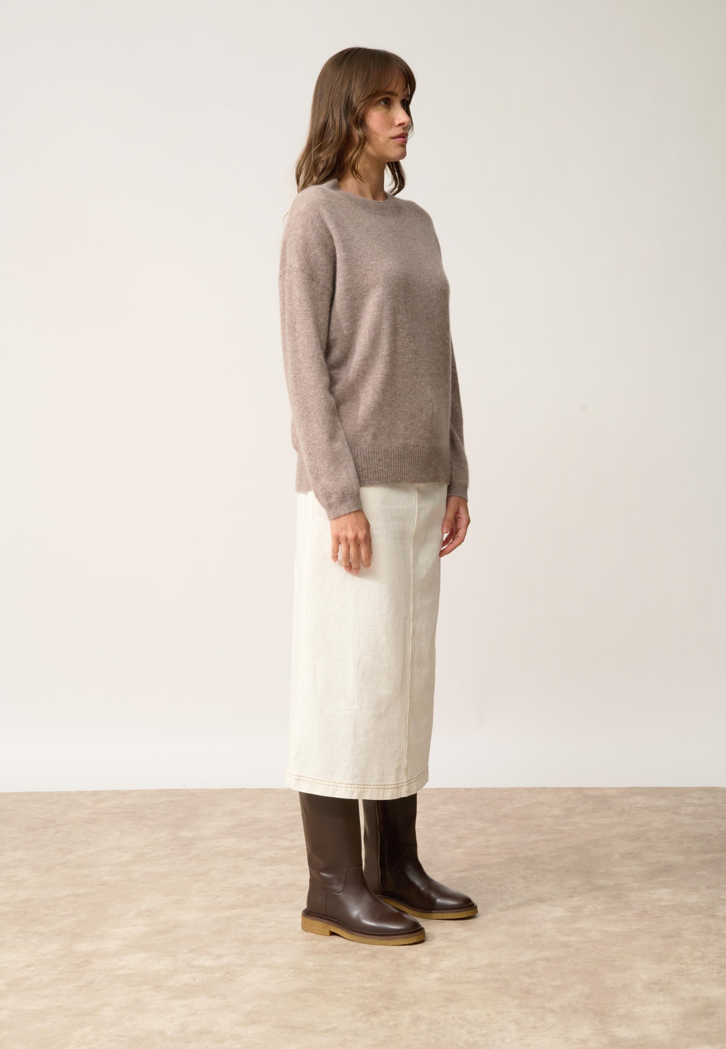 KAYLA pull col rond caribou chiné
