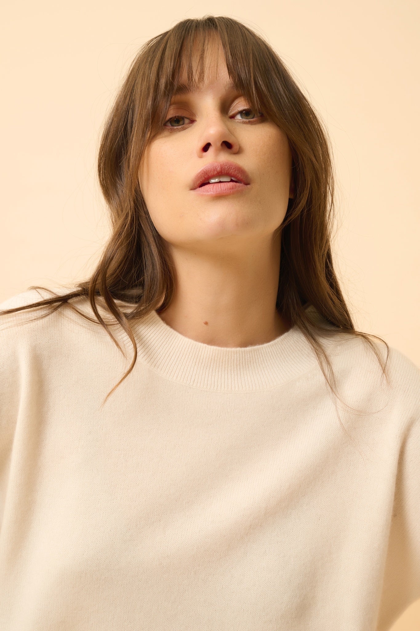 KAYLA pull col rond ivoire