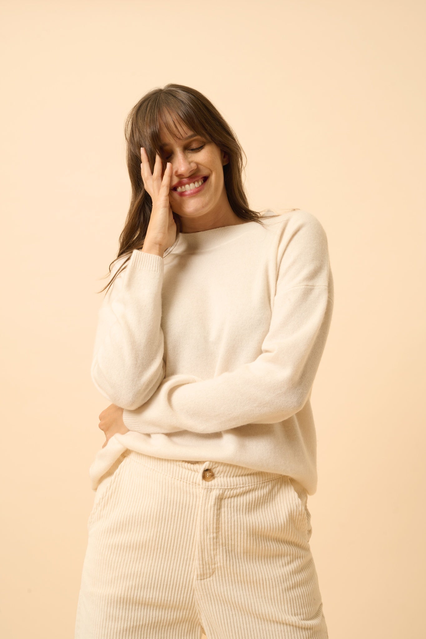 KAYLA pull col rond ivoire