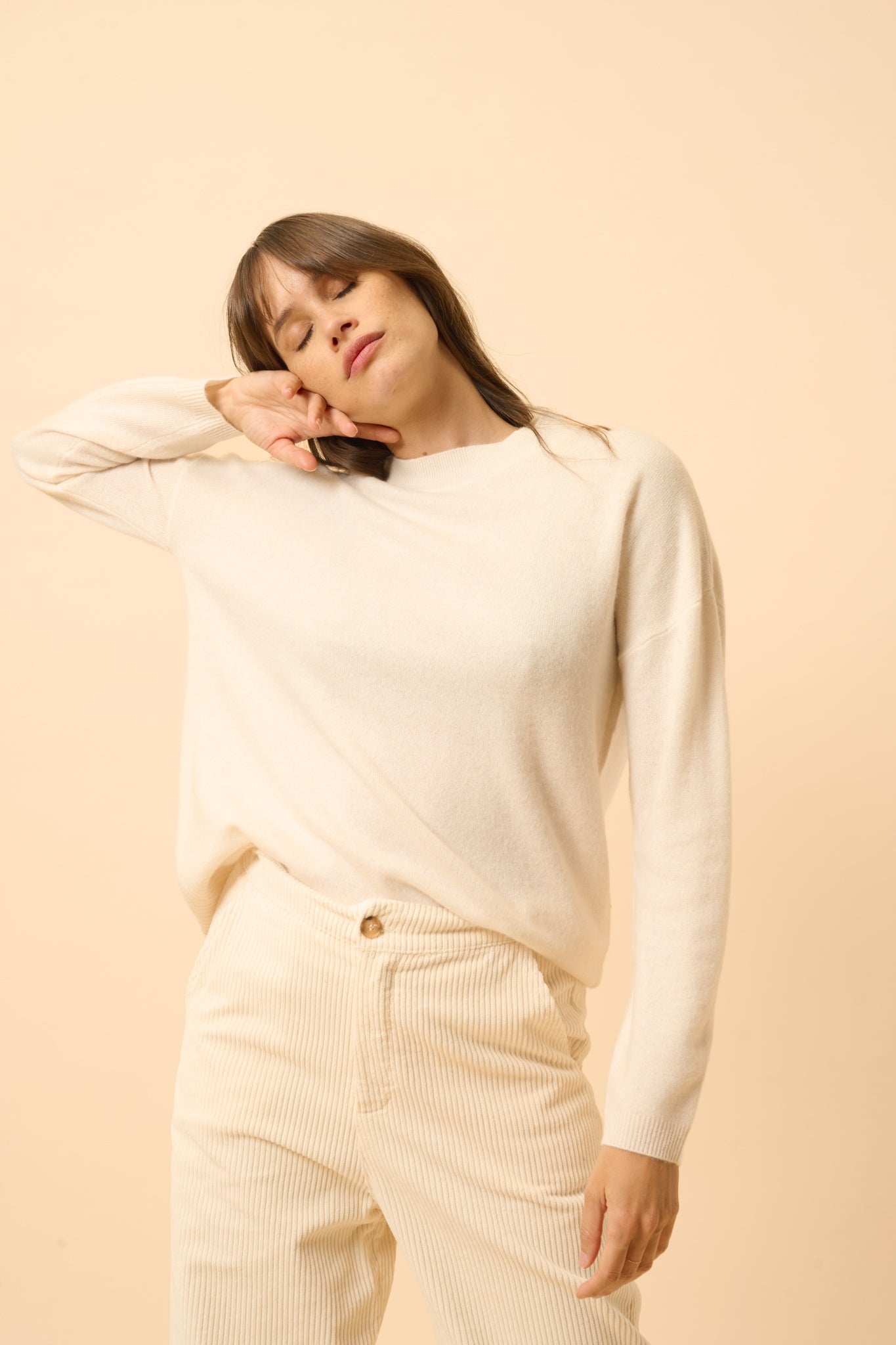 KAYLA pull col rond ivoire