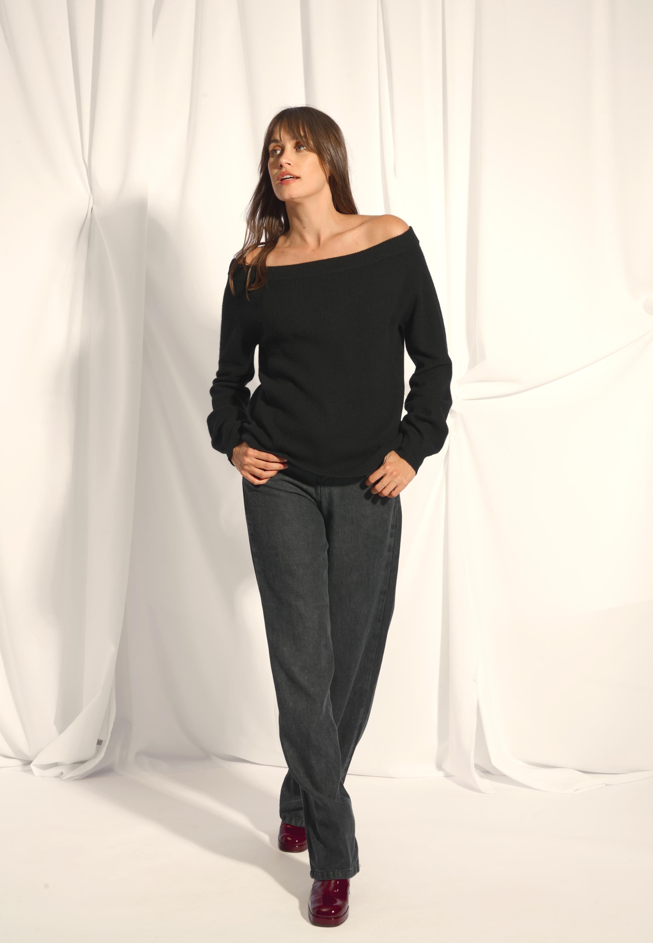 KELLY pull col bateau noir