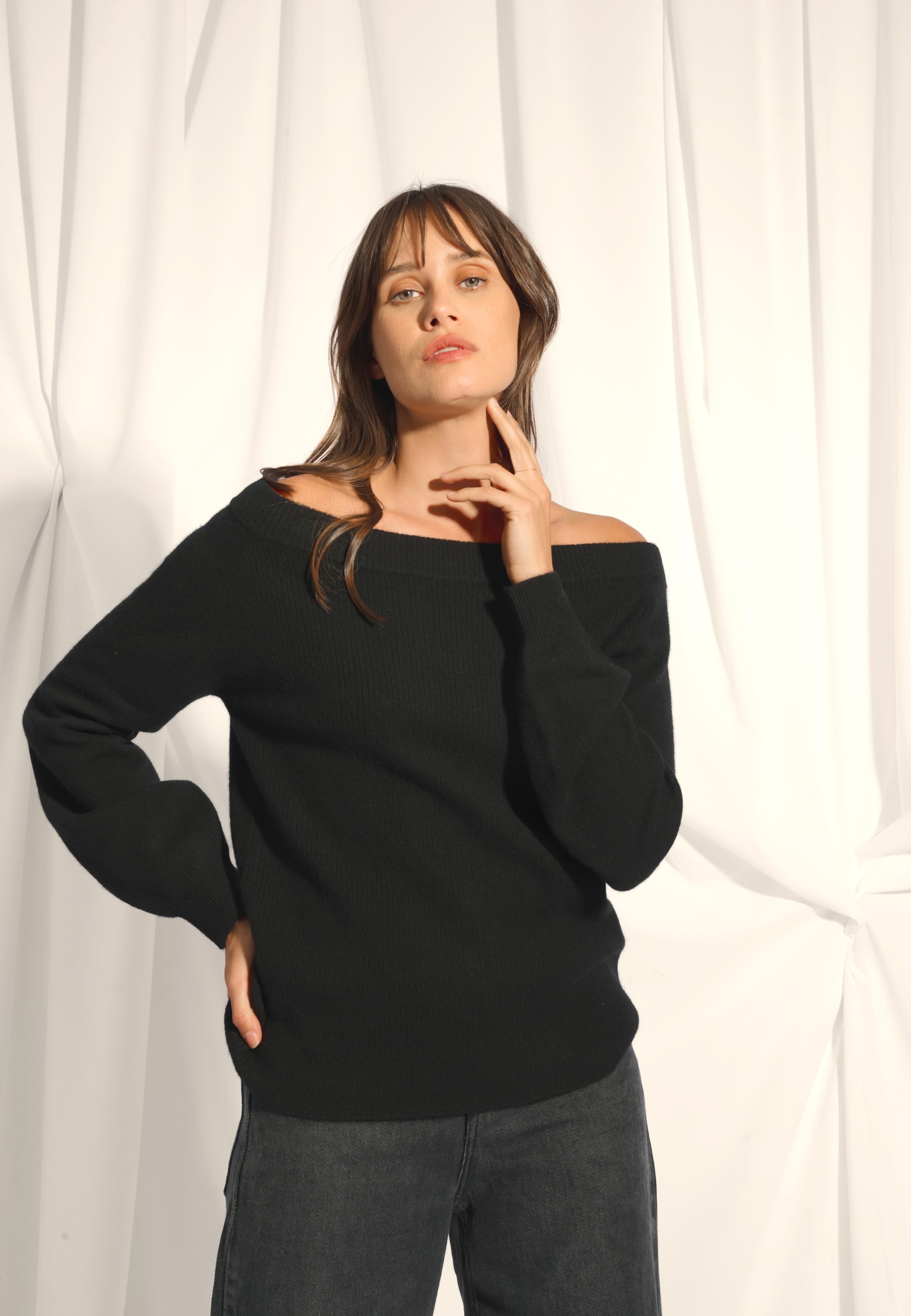 KELLY pull col bateau noir