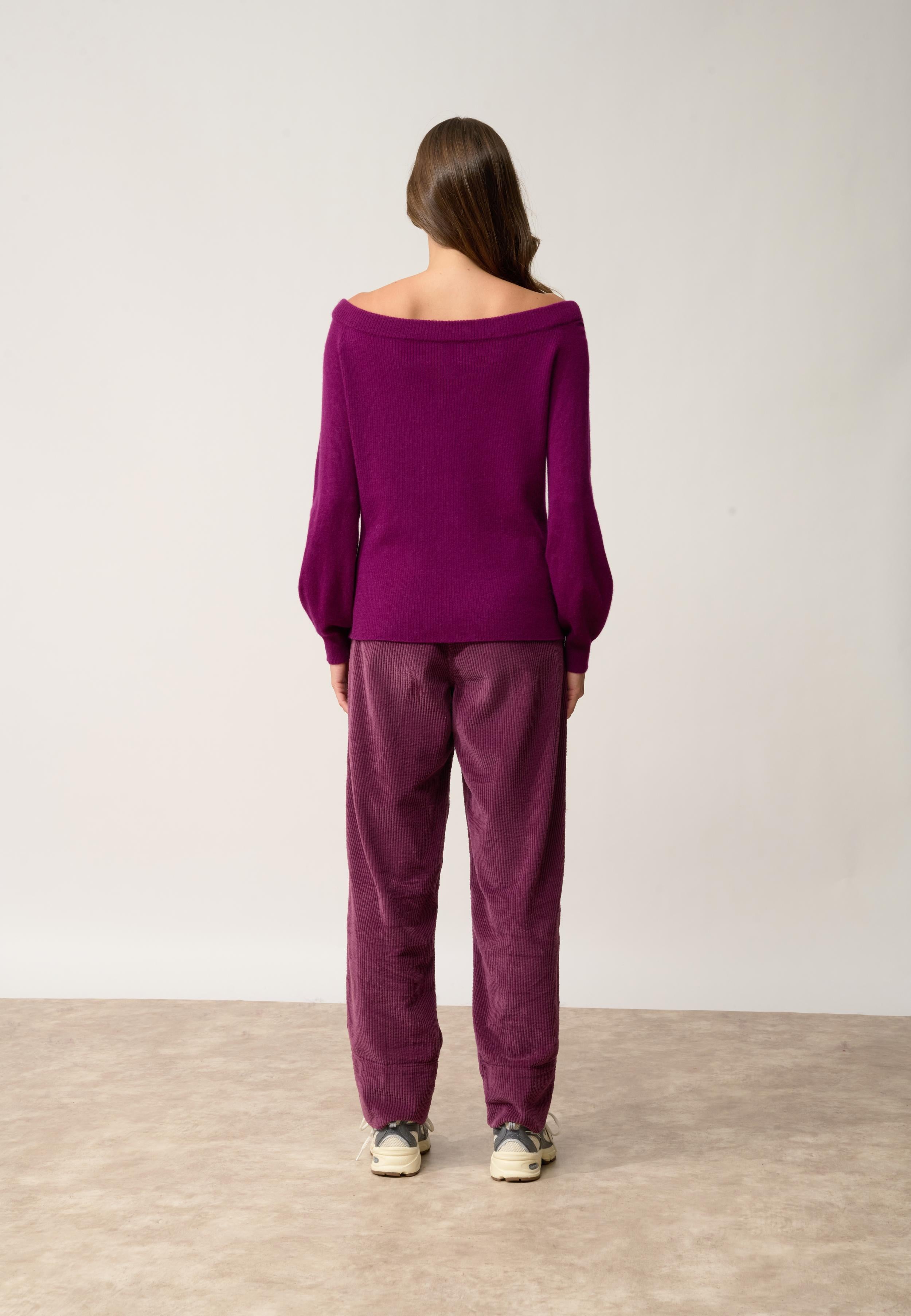 KELLY pull col bateau prune