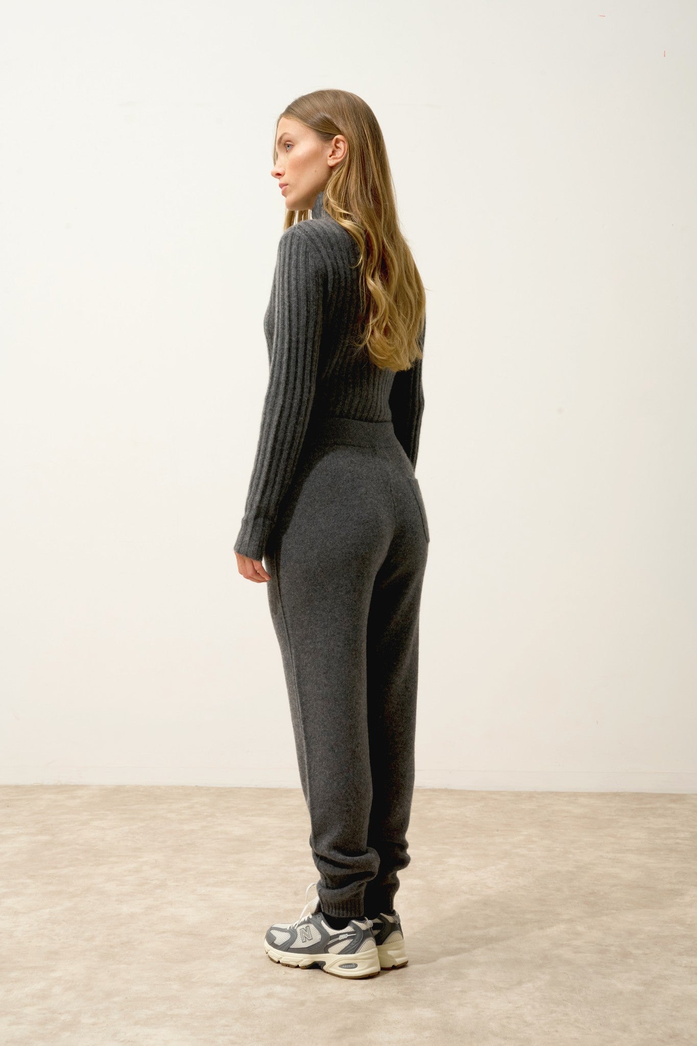 kirauna jogging 4 fils anthracite chiné 100% cachemire