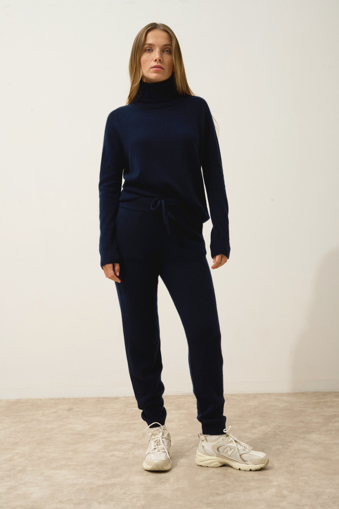 kirauna jogging 4 fils navy 100% cachemire