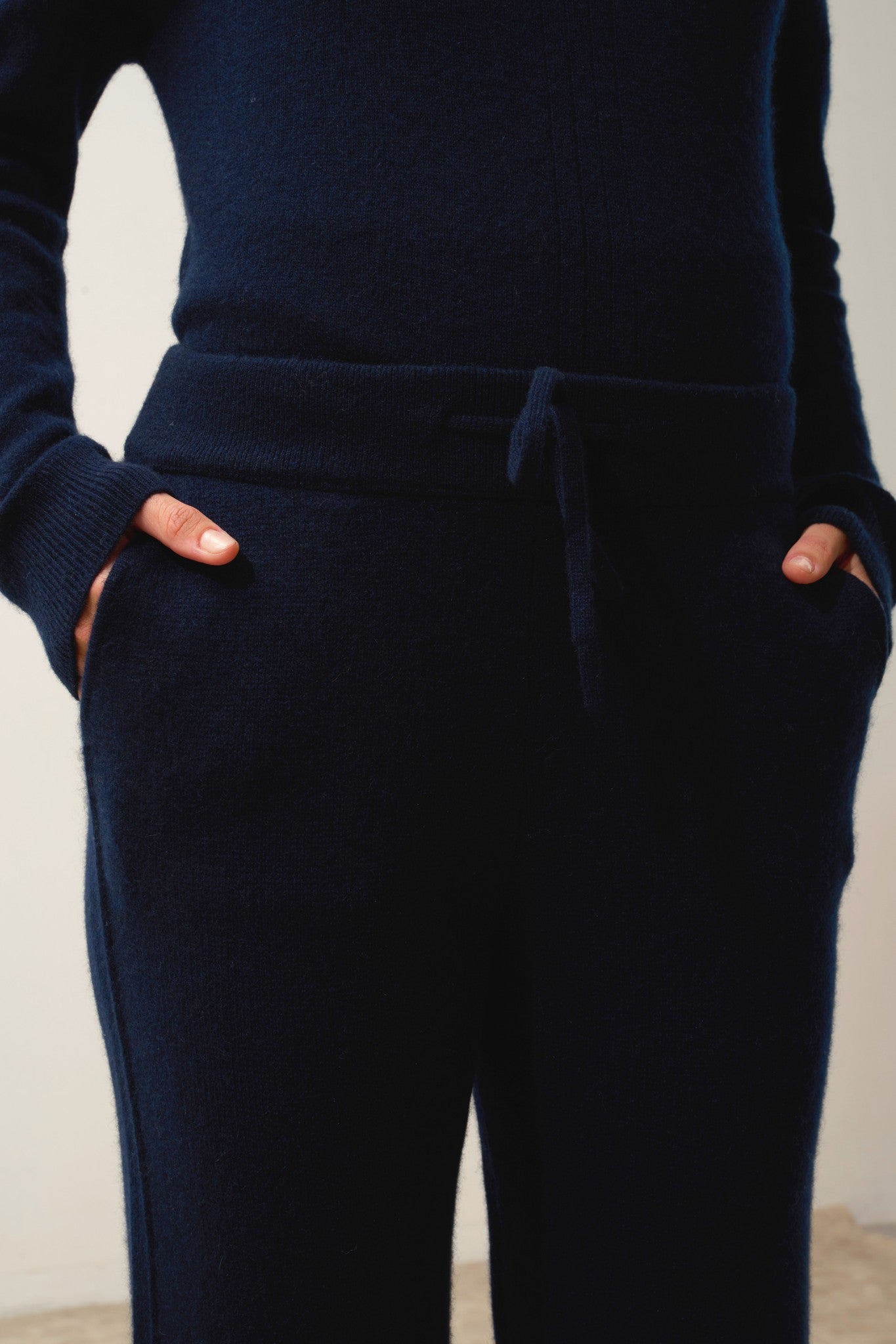 kirauna jogging 4 fils navy 100% cachemire