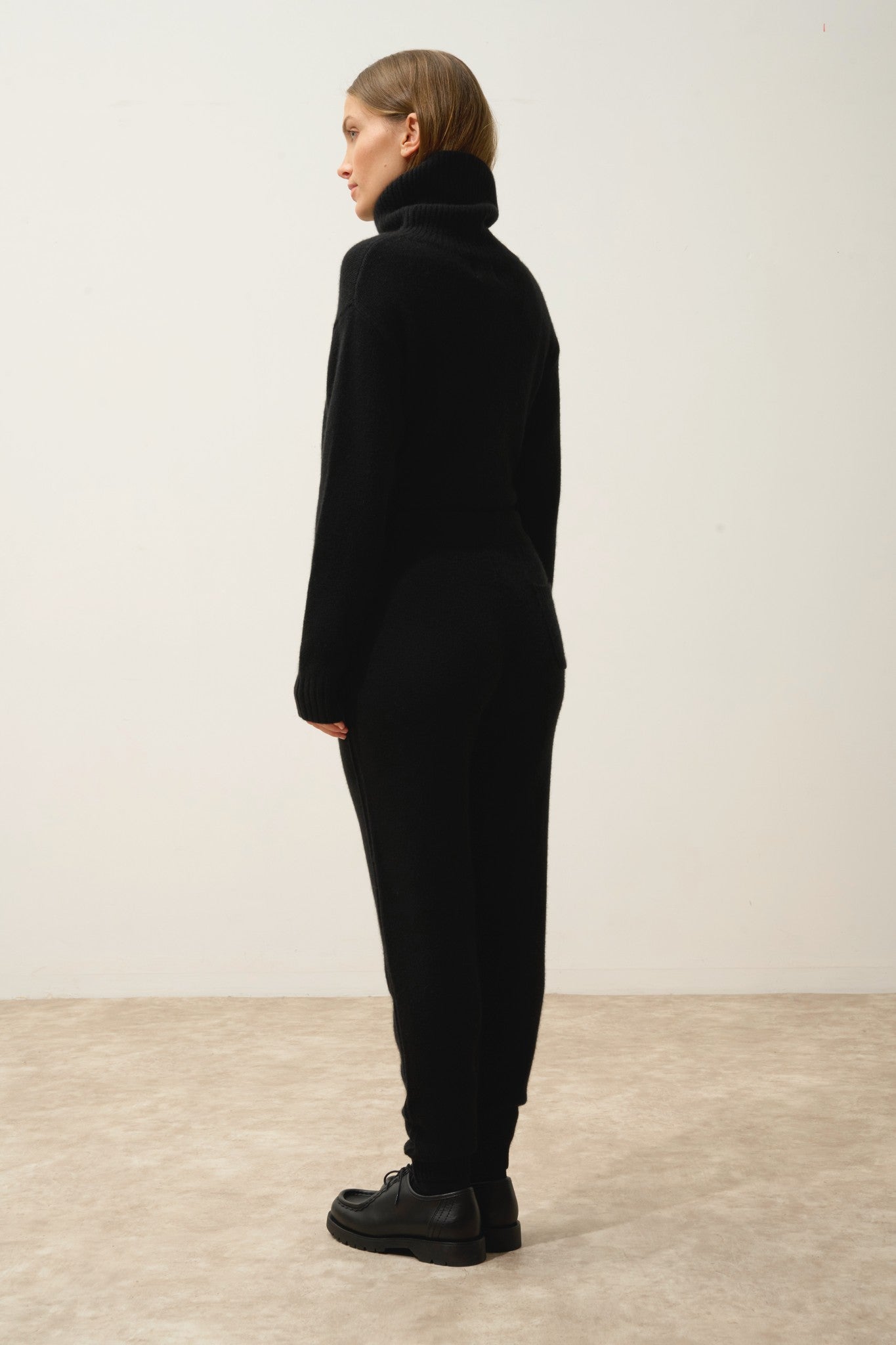 kirauna jogging 4 fils noir 100% cachemire