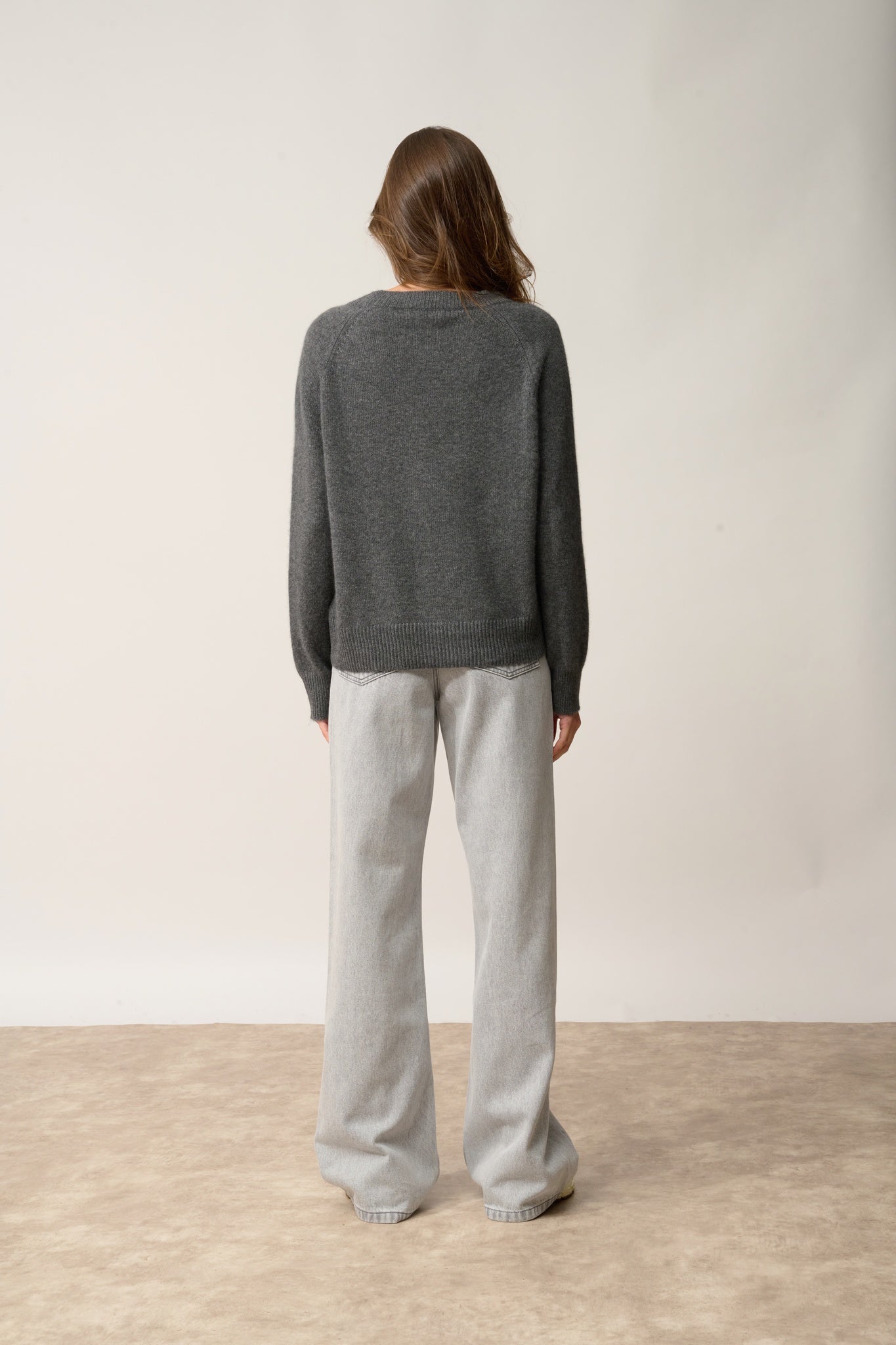 KONA pull col rond anthracite chiné