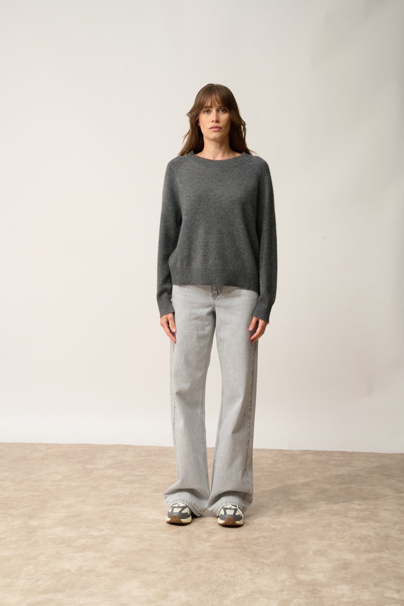 KONA pull col rond anthracite chiné