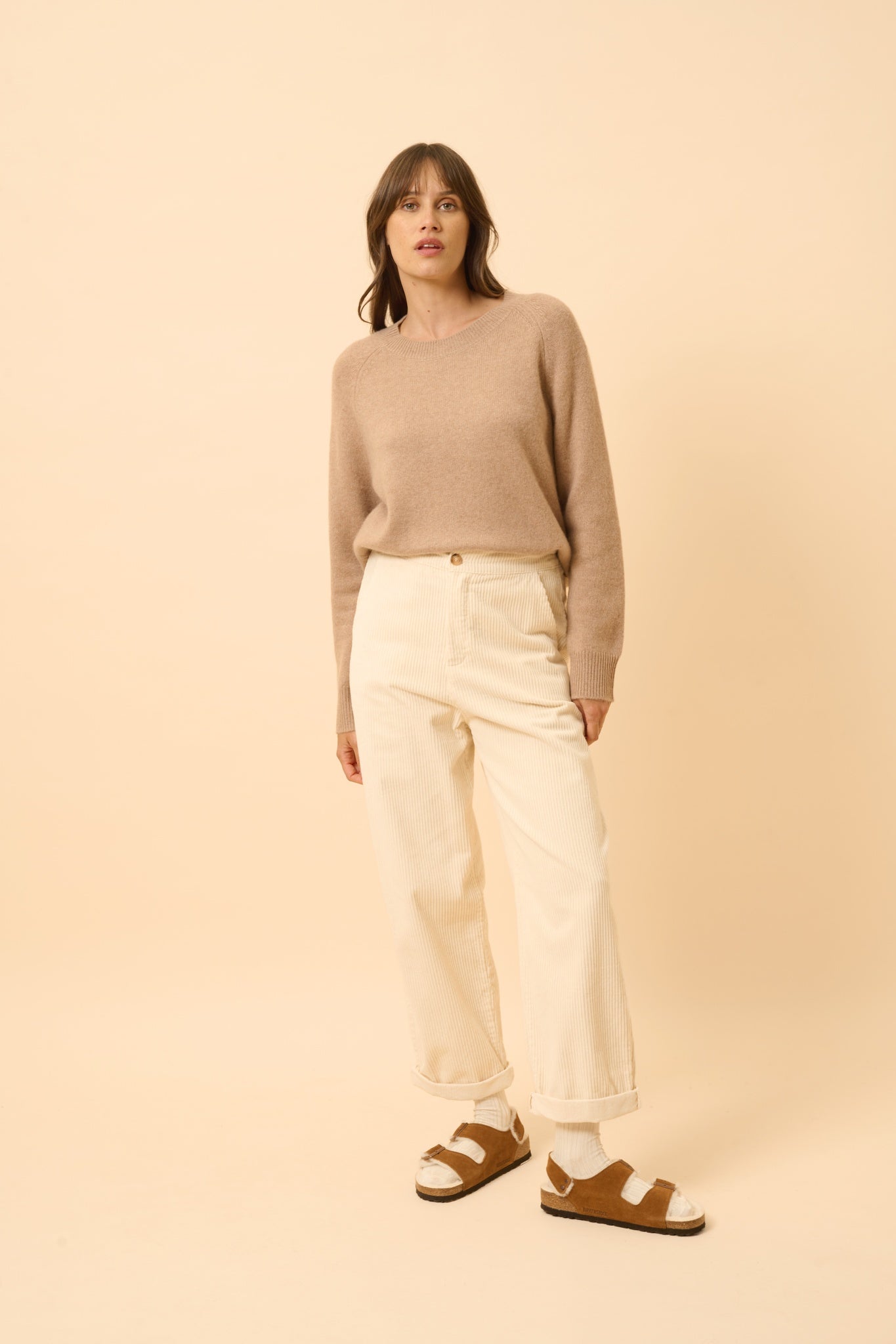 KONA pull col rond camel chiné