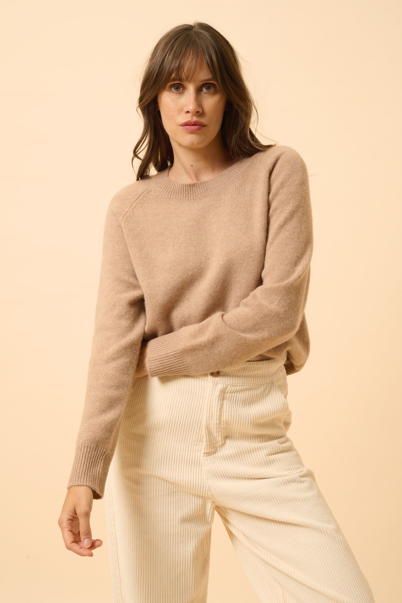 KONA pull col rond camel chiné