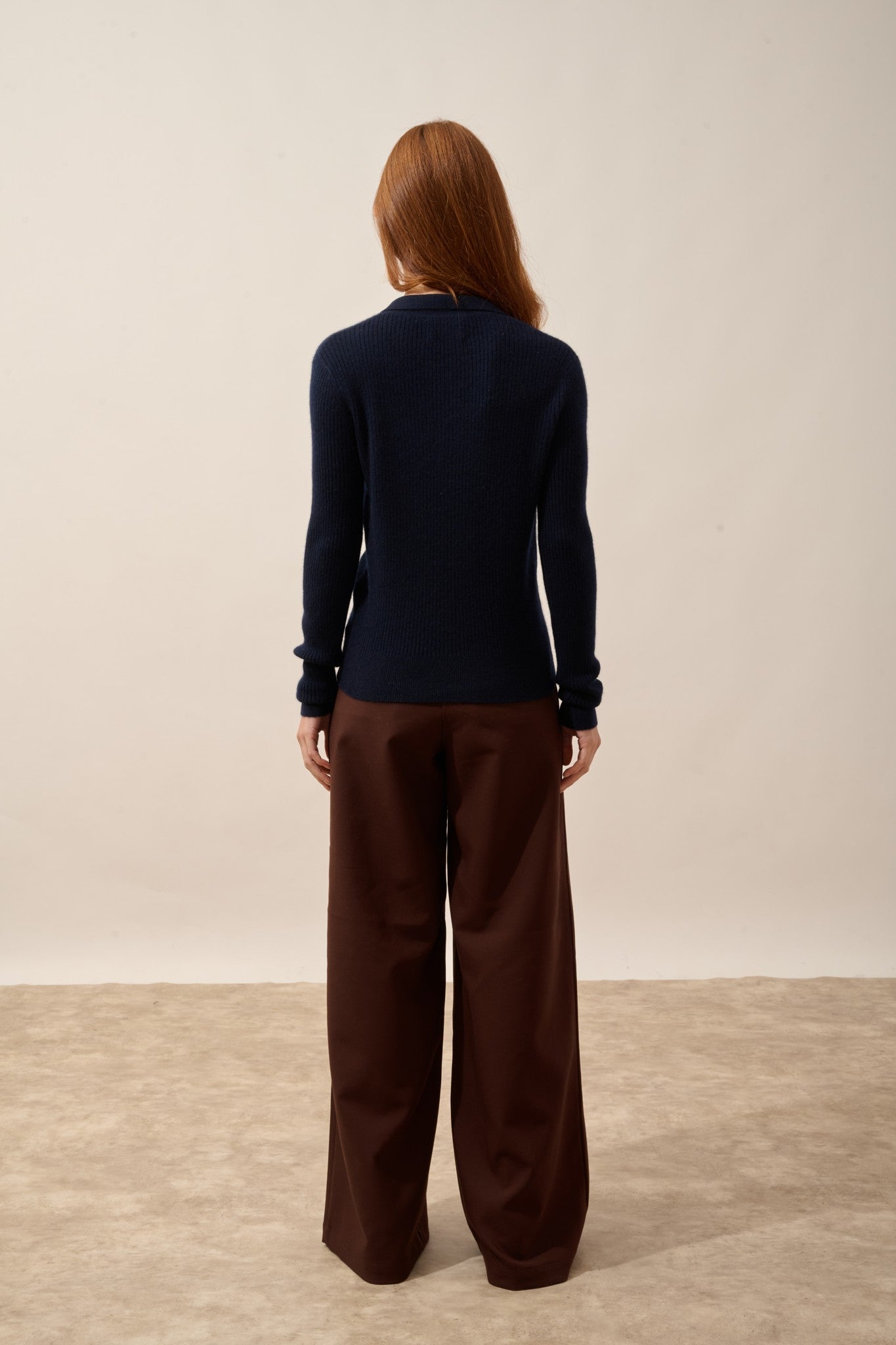 kristjan polo col zippé manches longues navy