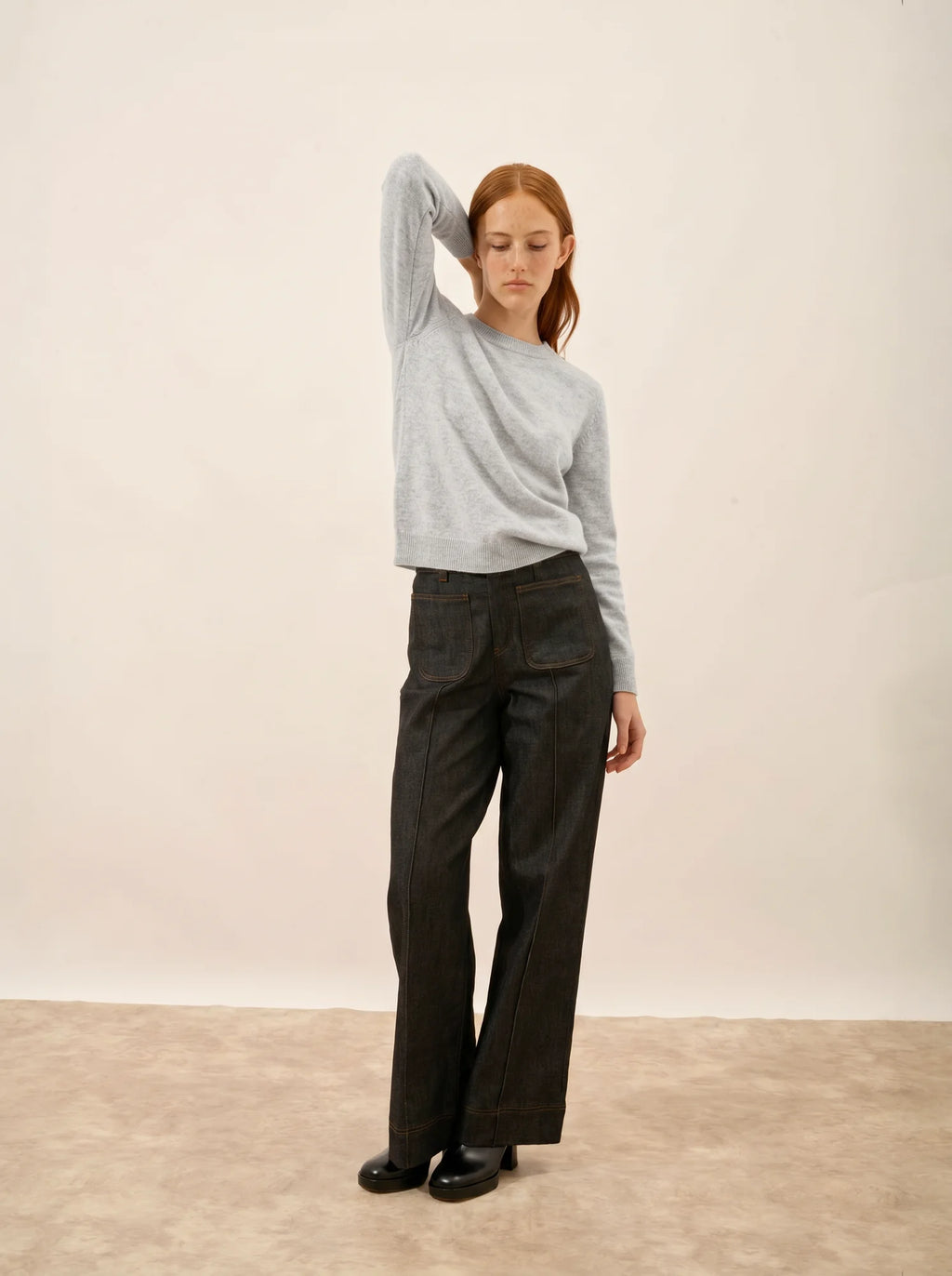 REBECCA Pull Chauve Souris Gris Perle Chiné