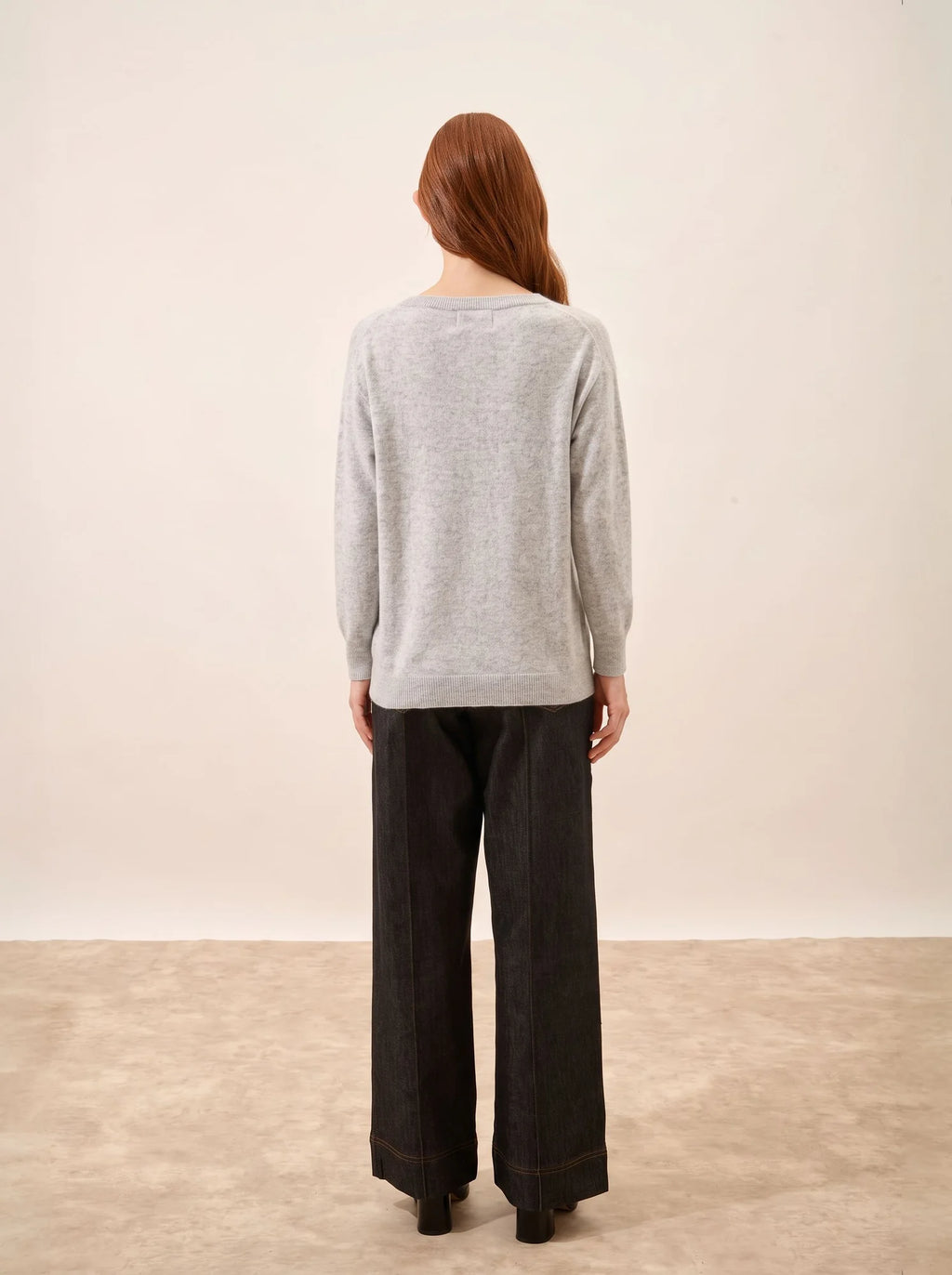REBECCA Pull Chauve Souris Gris Perle Chiné