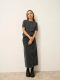 LAÏSA T-Shirt Col Rond Anthracite Chiné