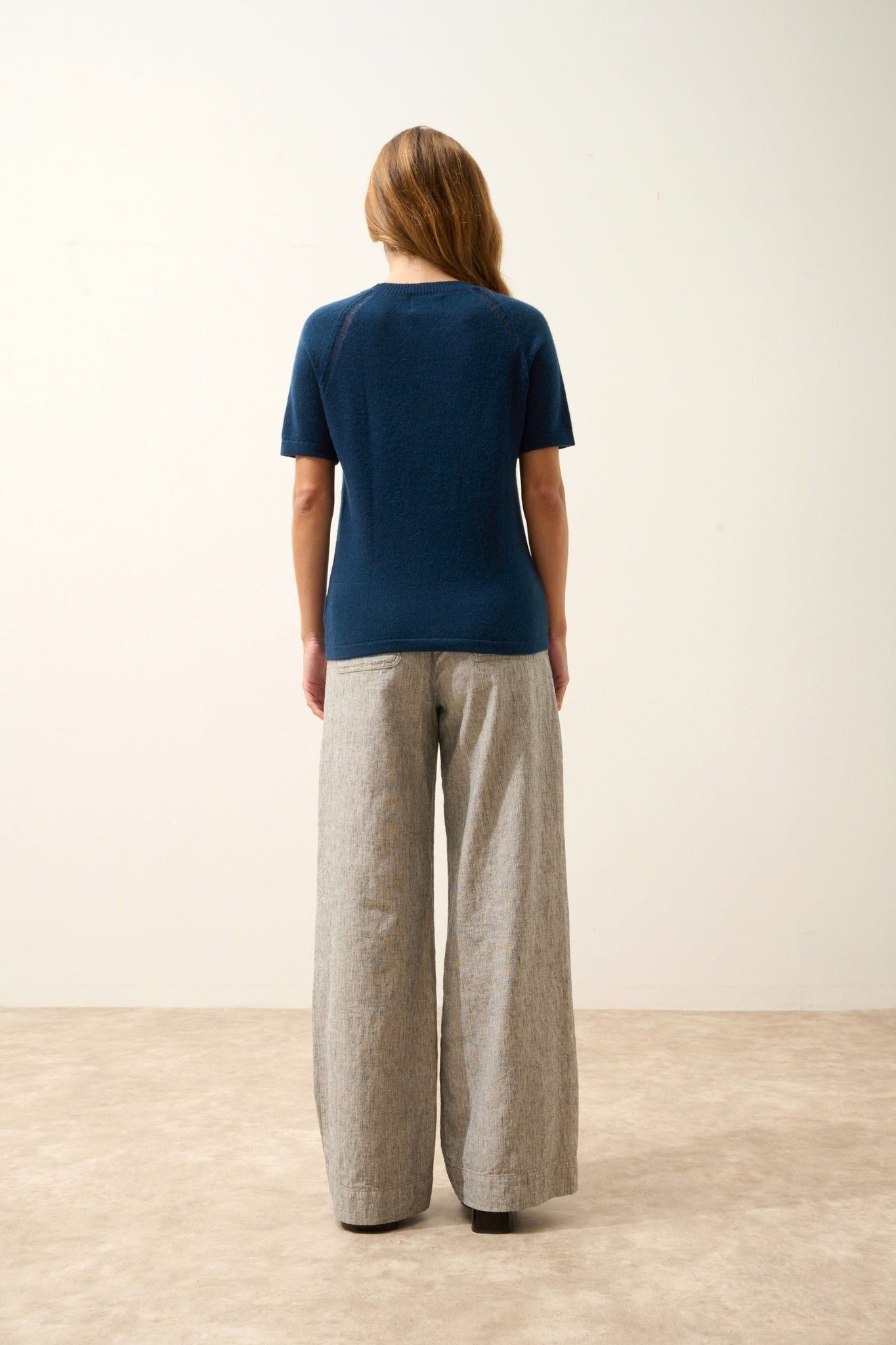 LAÏSA t-shirt col rond bleu pétrole