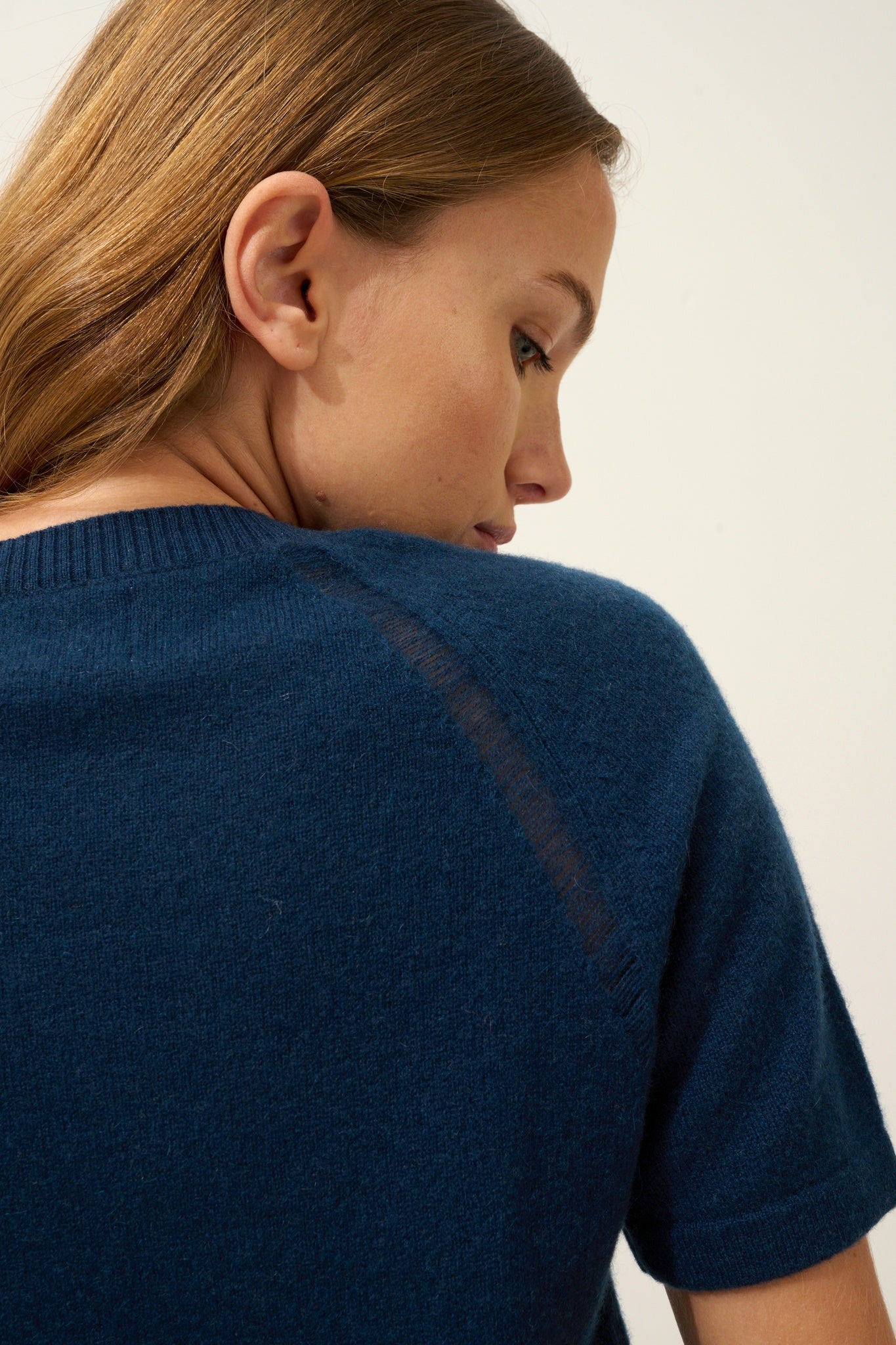 LAÏSA t-shirt col rond bleu pétrole