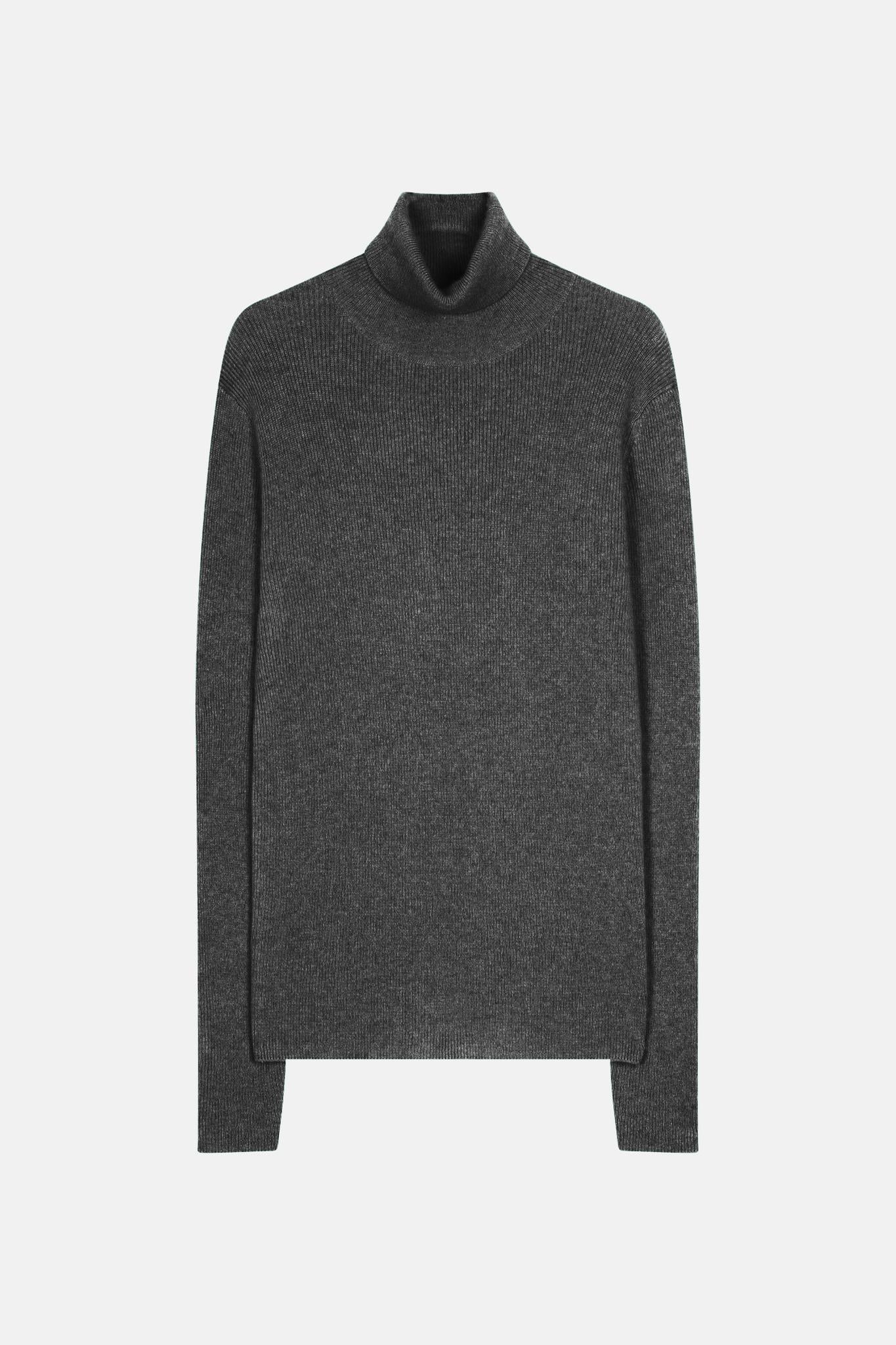 LANAIS pull col roulé anthracite chiné