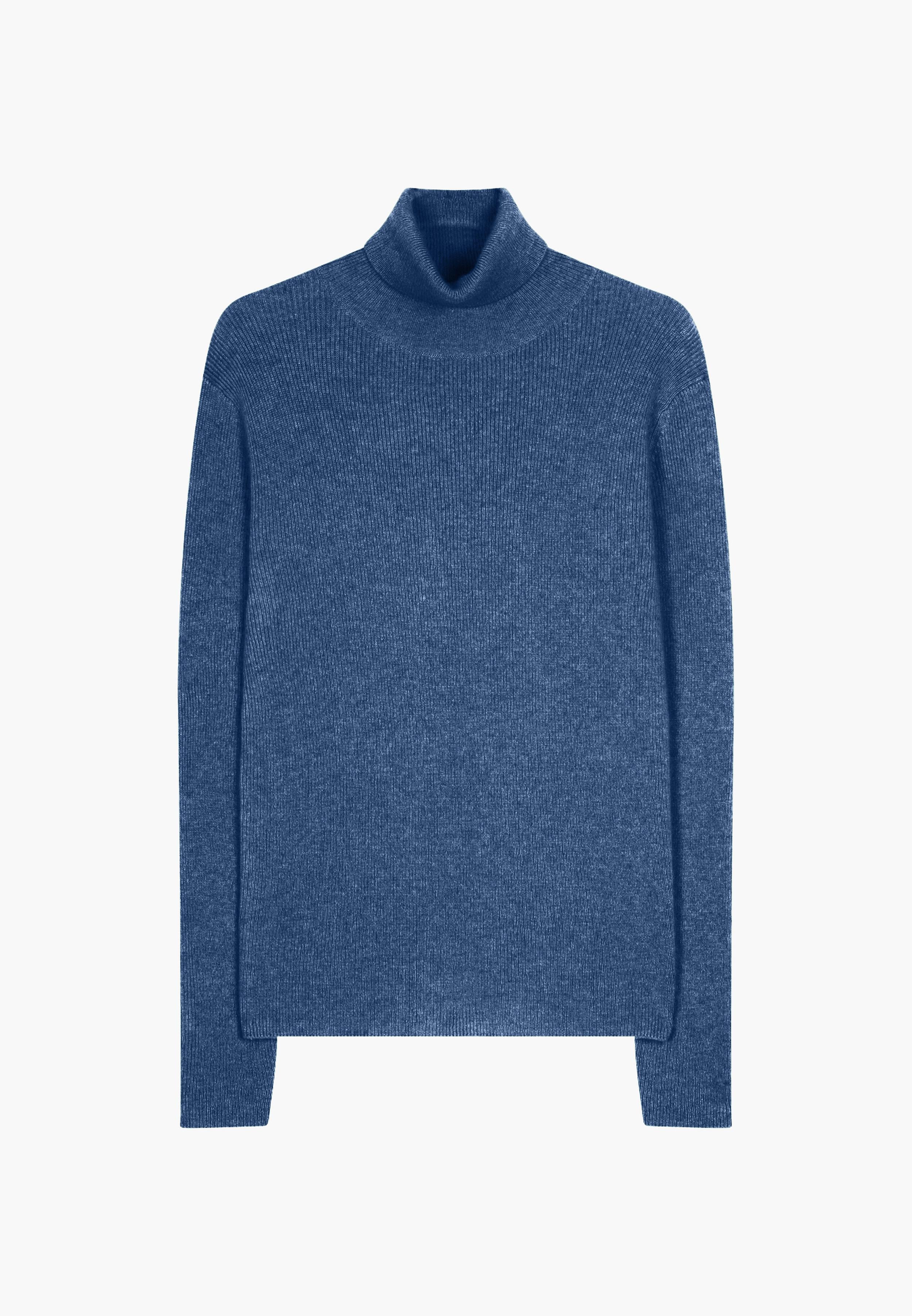 LANAIS pull col roulé bleu denim