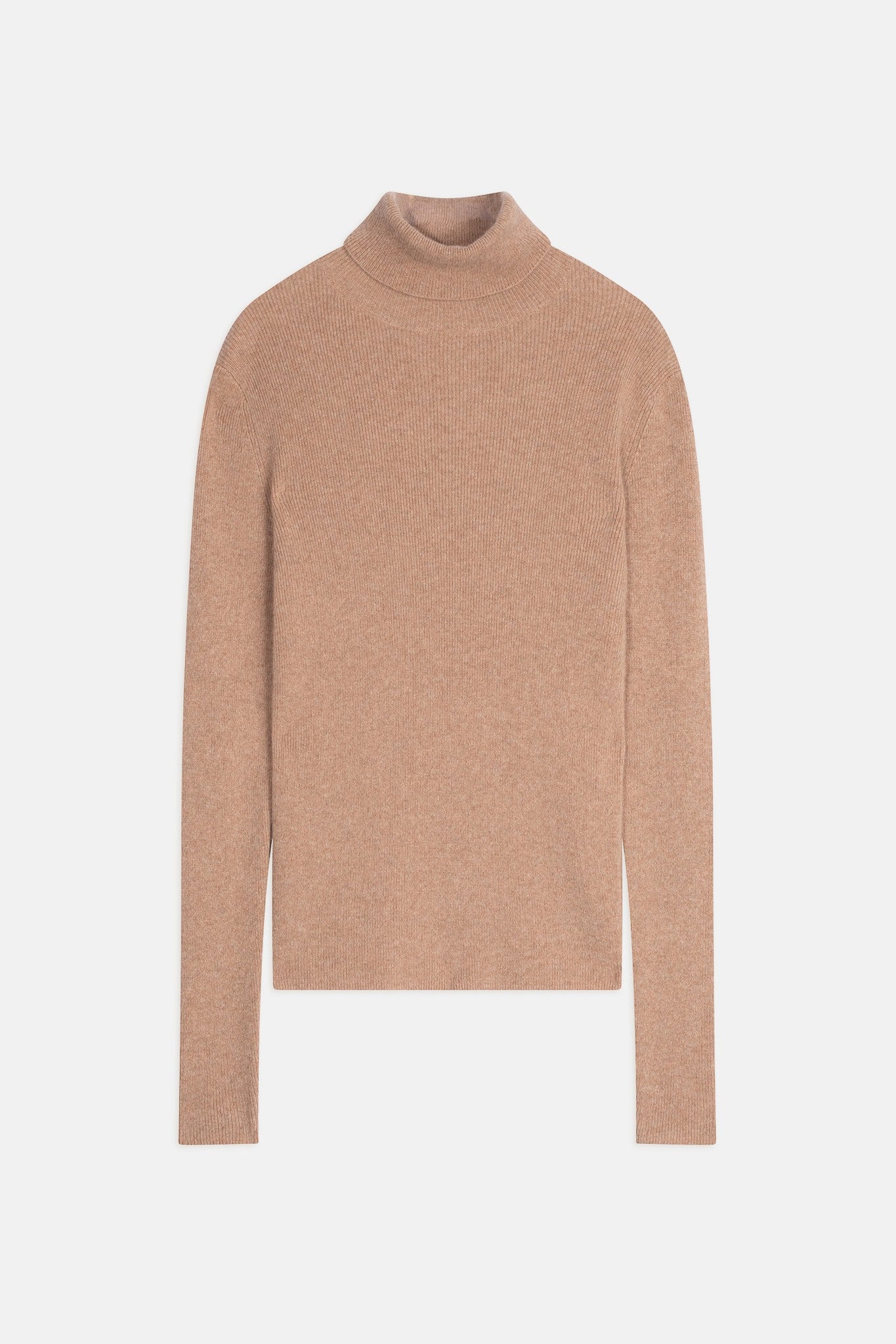 camel heathered roll neck sweater