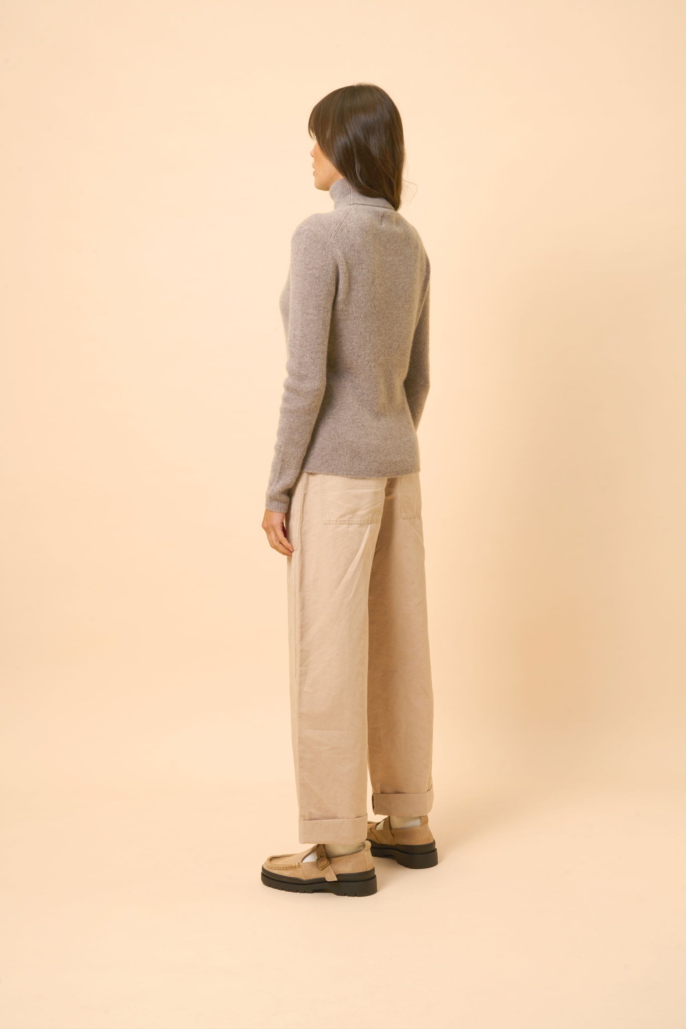 LANAIS turtleneck sweater mottled caribou