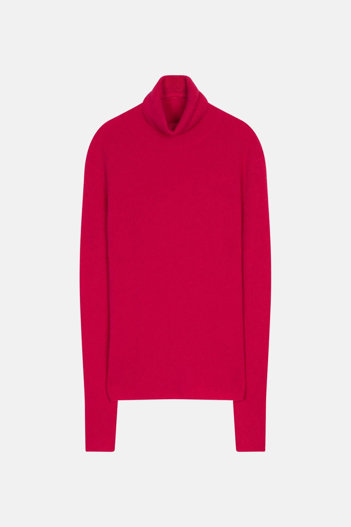 LANAIS pull col roulé fuchsia