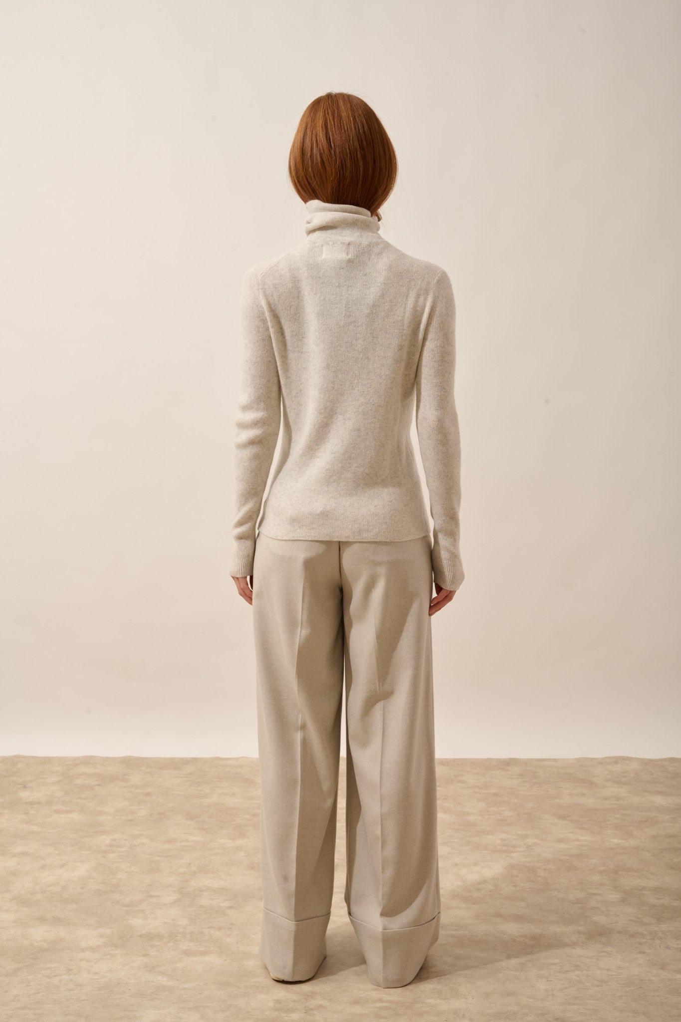 lanais pull col roulé gris perle chiné