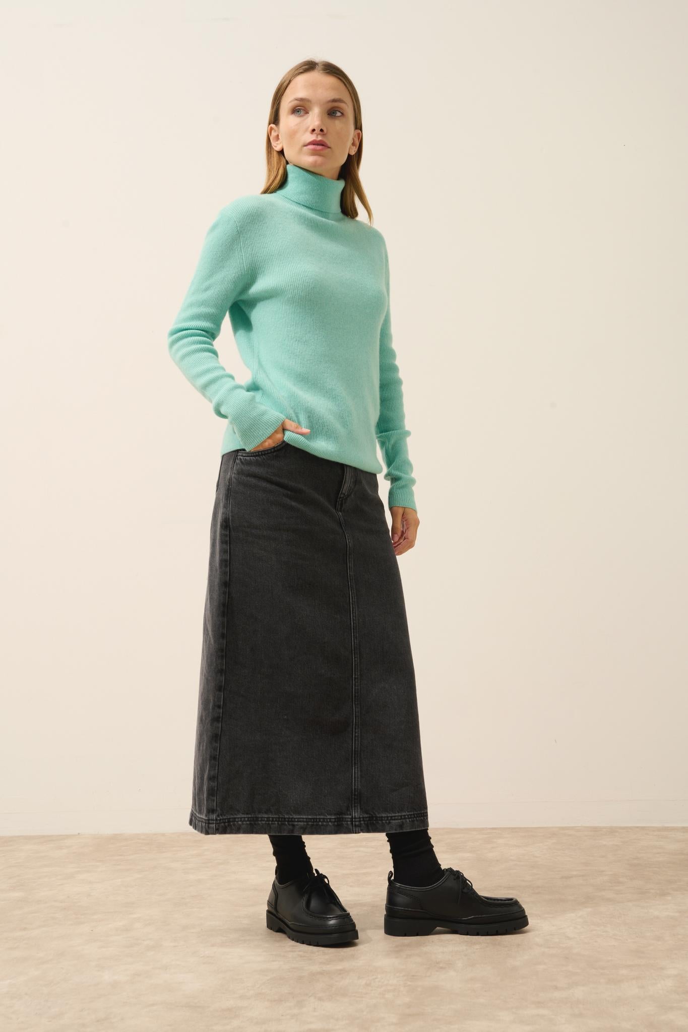 LANAIS pull col roulé jade
