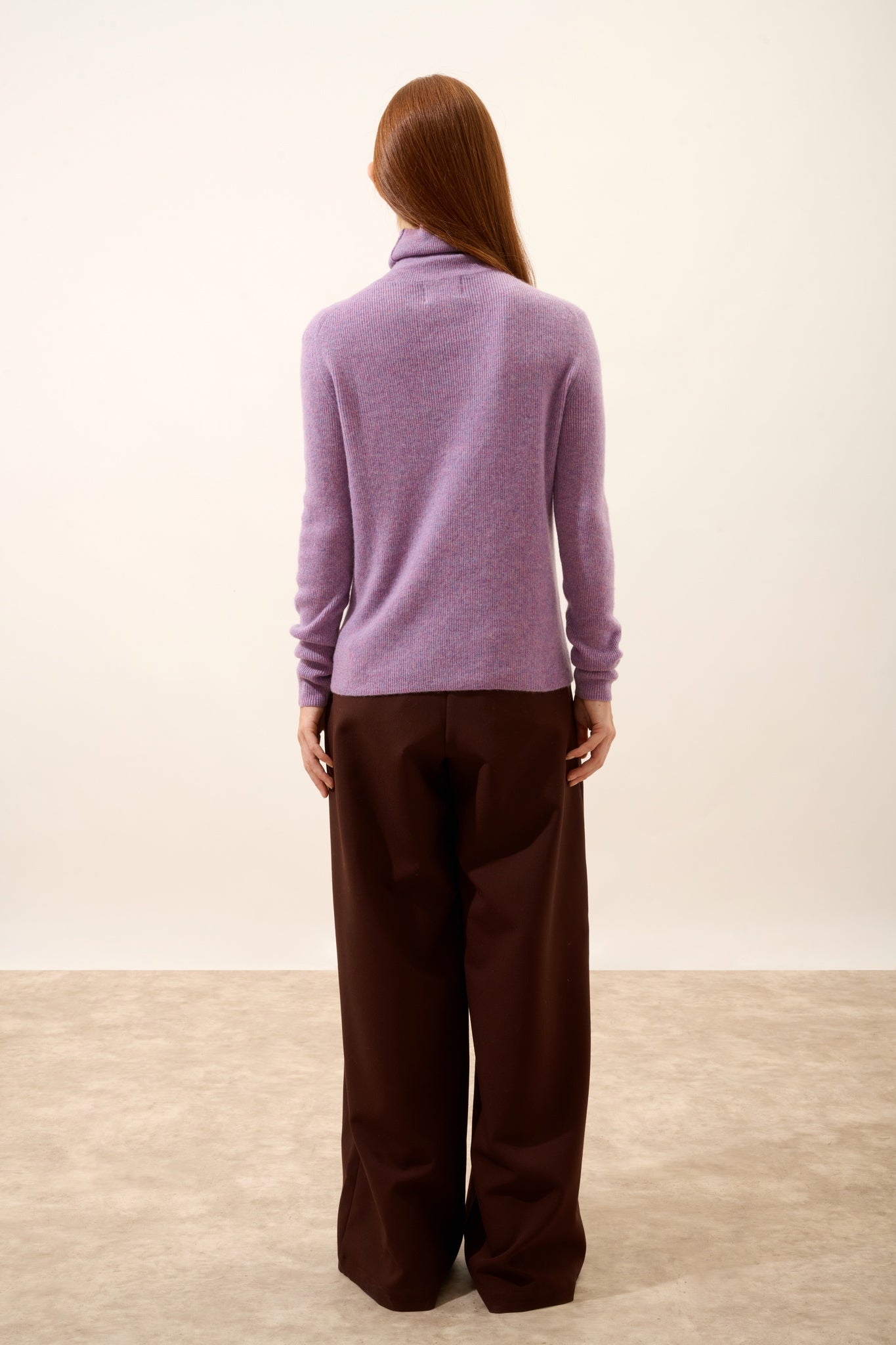 LANAIS pull col roulé lilas chiné