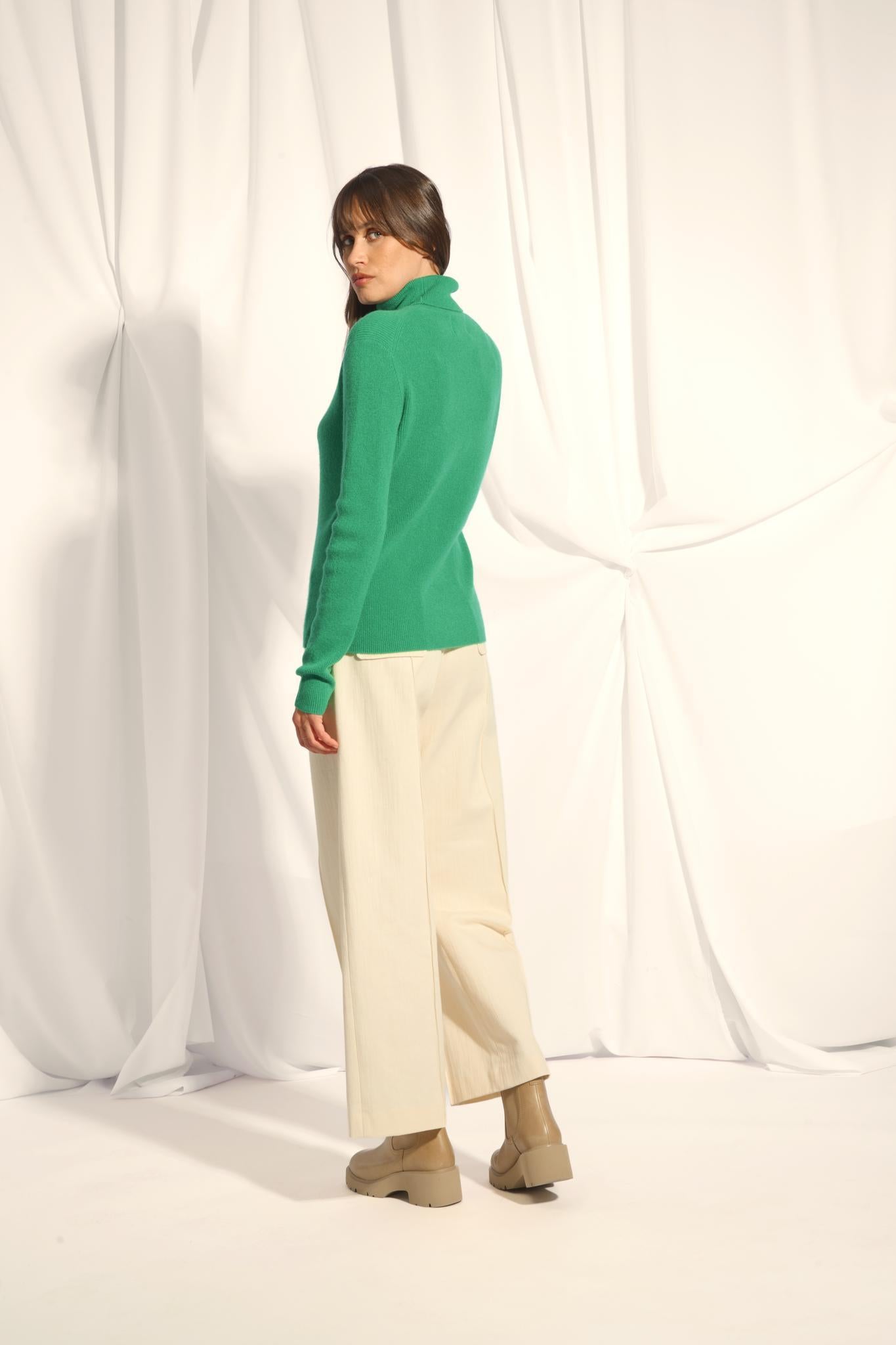 LANAIS pull col roulé menthe