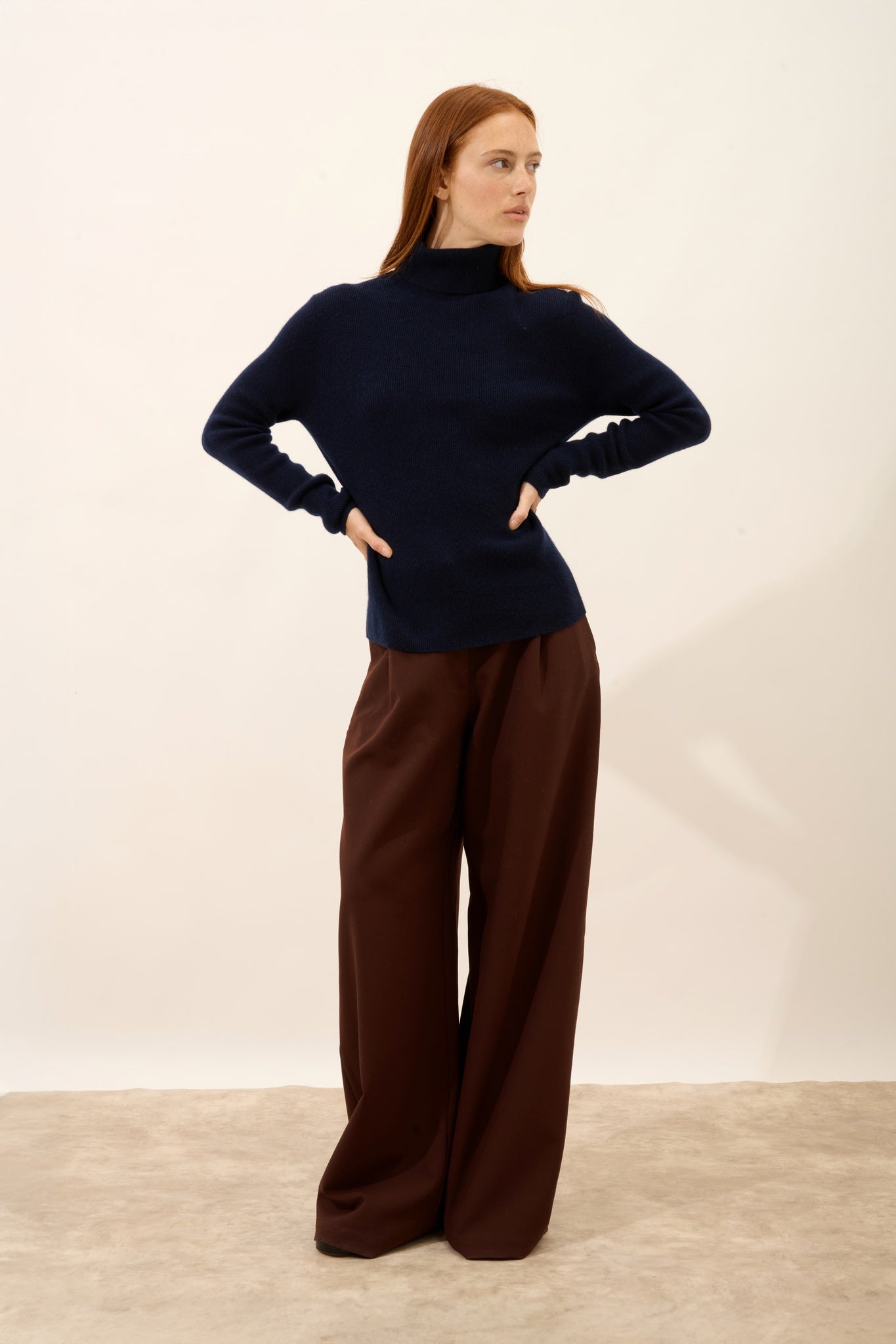 LANAIS pull col roulé navy